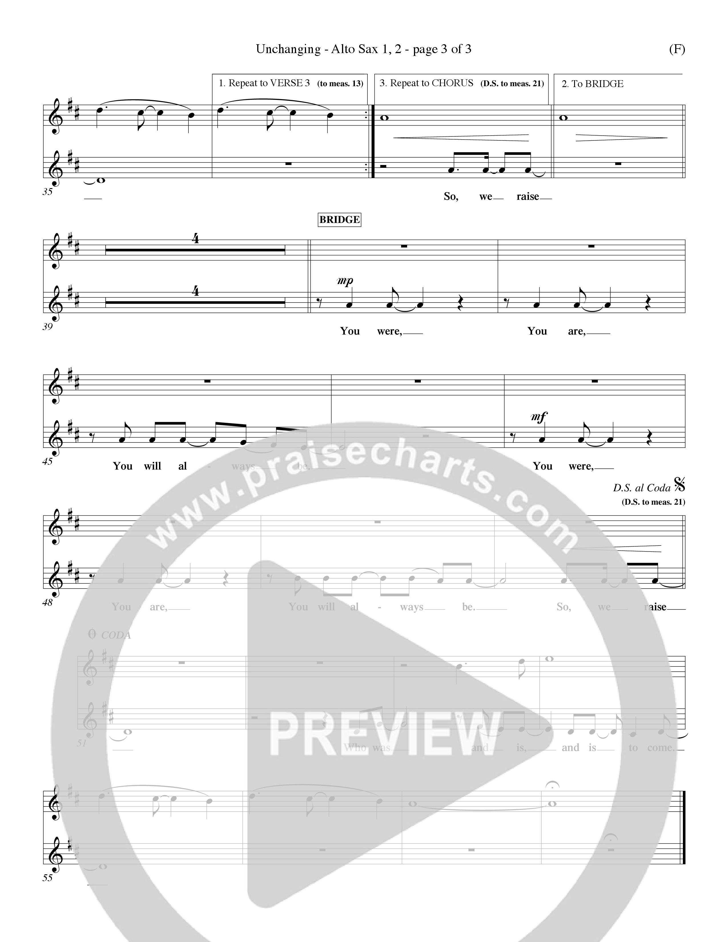 Unchanging (Choral Anthem SATB) Alto Sax (Word Music Choral / Orch. Dave Williamson)