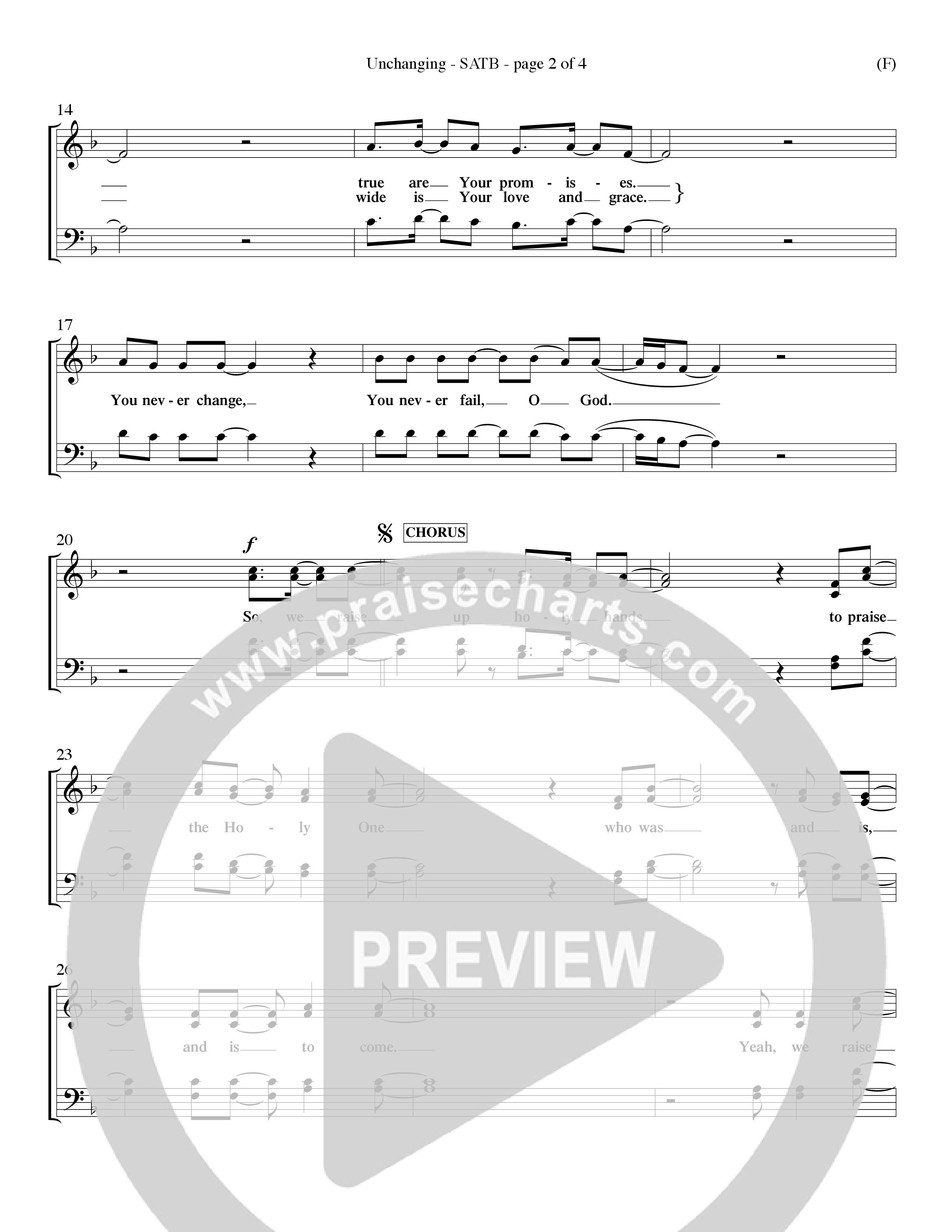 Unchanging (Choral Anthem SATB) Choir Sheet (SATB) (Word Music Choral / Orch. Dave Williamson)