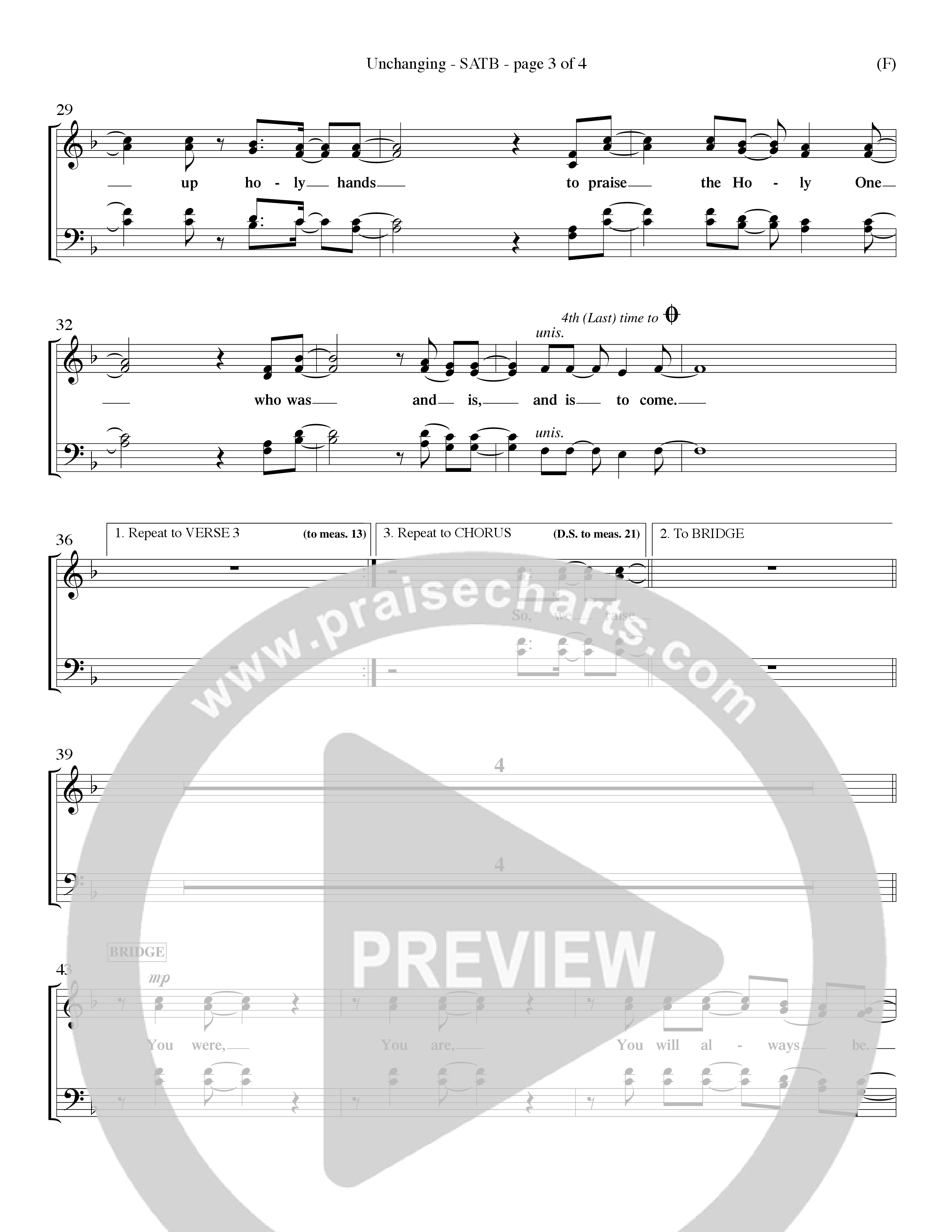 Unchanging (Choral Anthem SATB) Choir Sheet (SATB) (Word Music Choral / Orch. Dave Williamson)