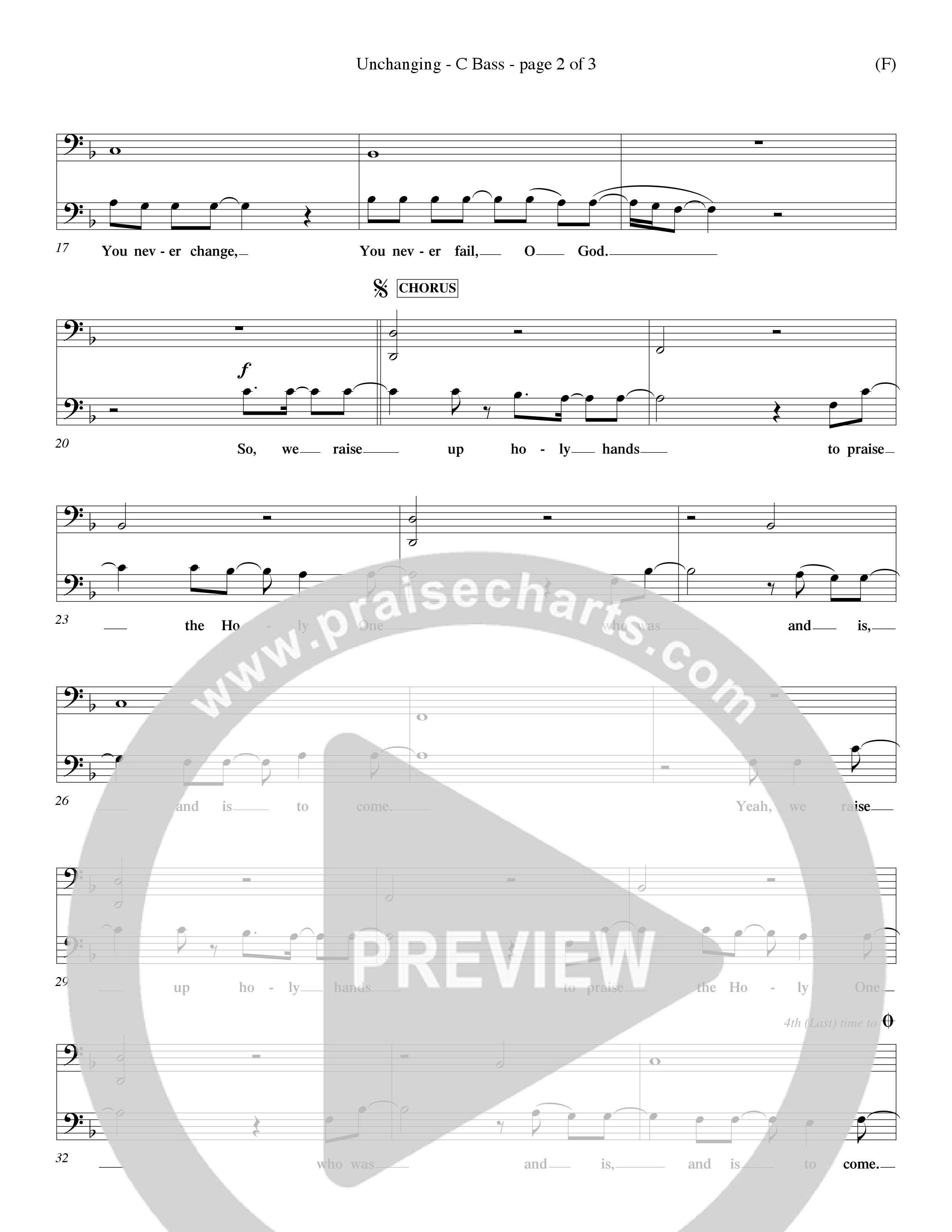 Unchanging (Choral Anthem SATB) Contrabass (Word Music Choral / Orch. Dave Williamson)