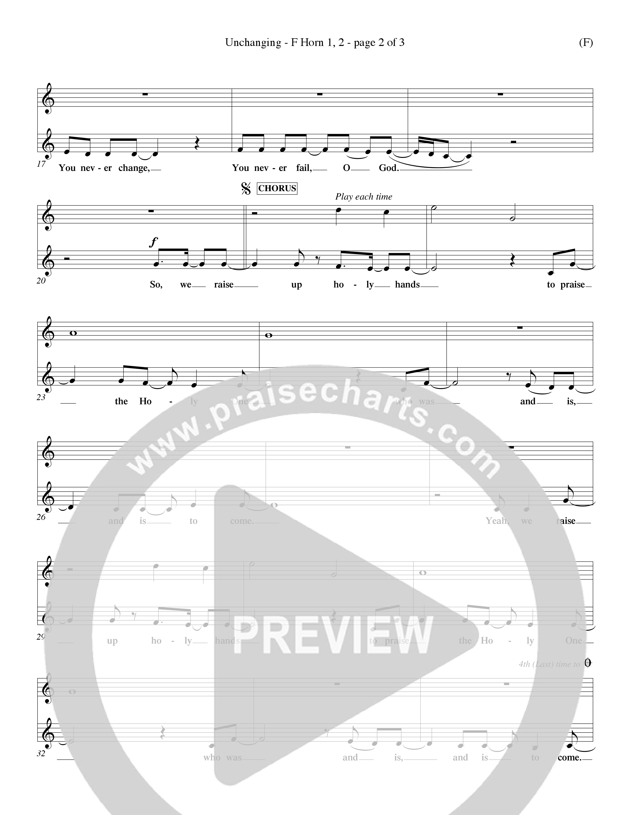 Unchanging (Choral Anthem SATB) French Horn (Word Music Choral / Orch. Dave Williamson)