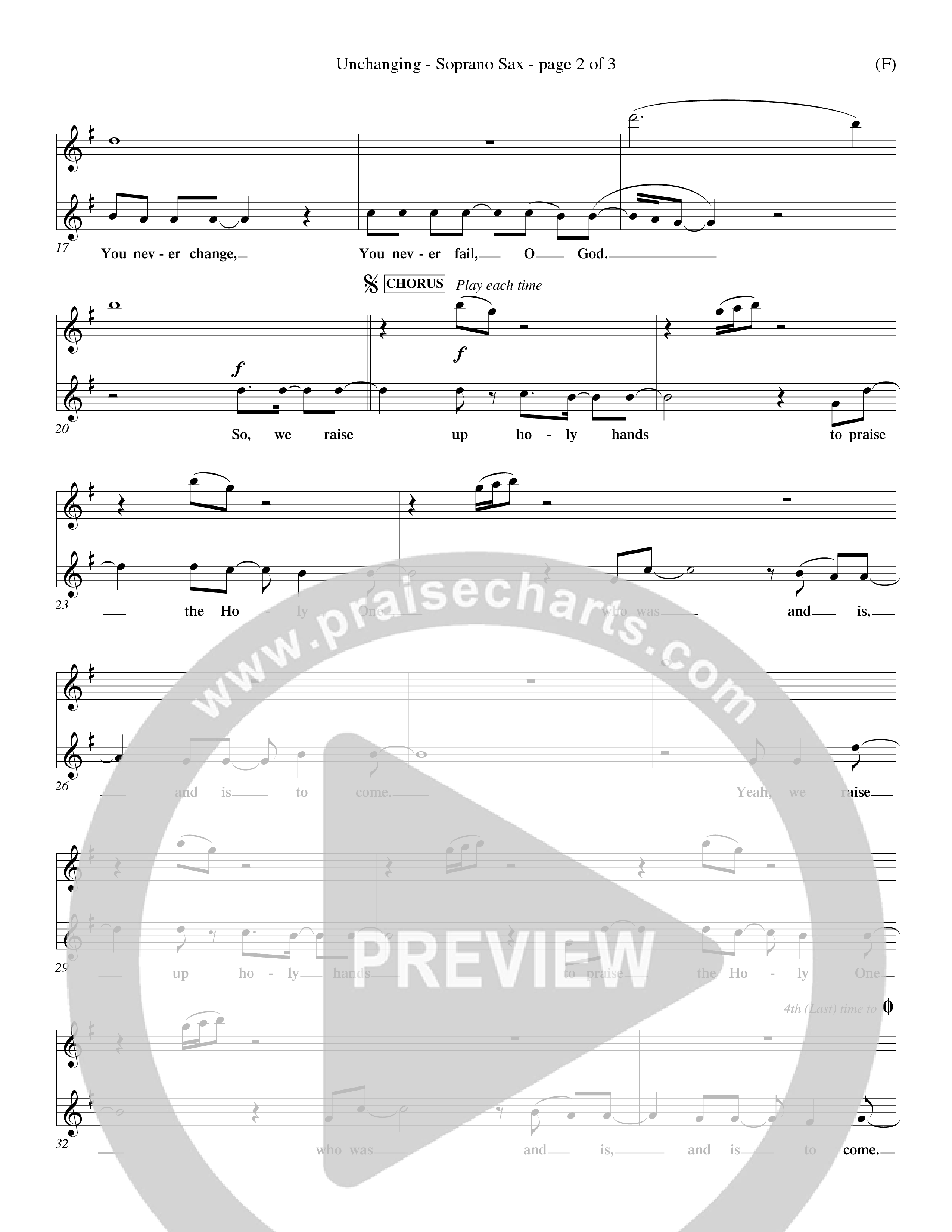 Unchanging (Choral Anthem SATB) Saxophone (Word Music Choral / Orch. Dave Williamson)