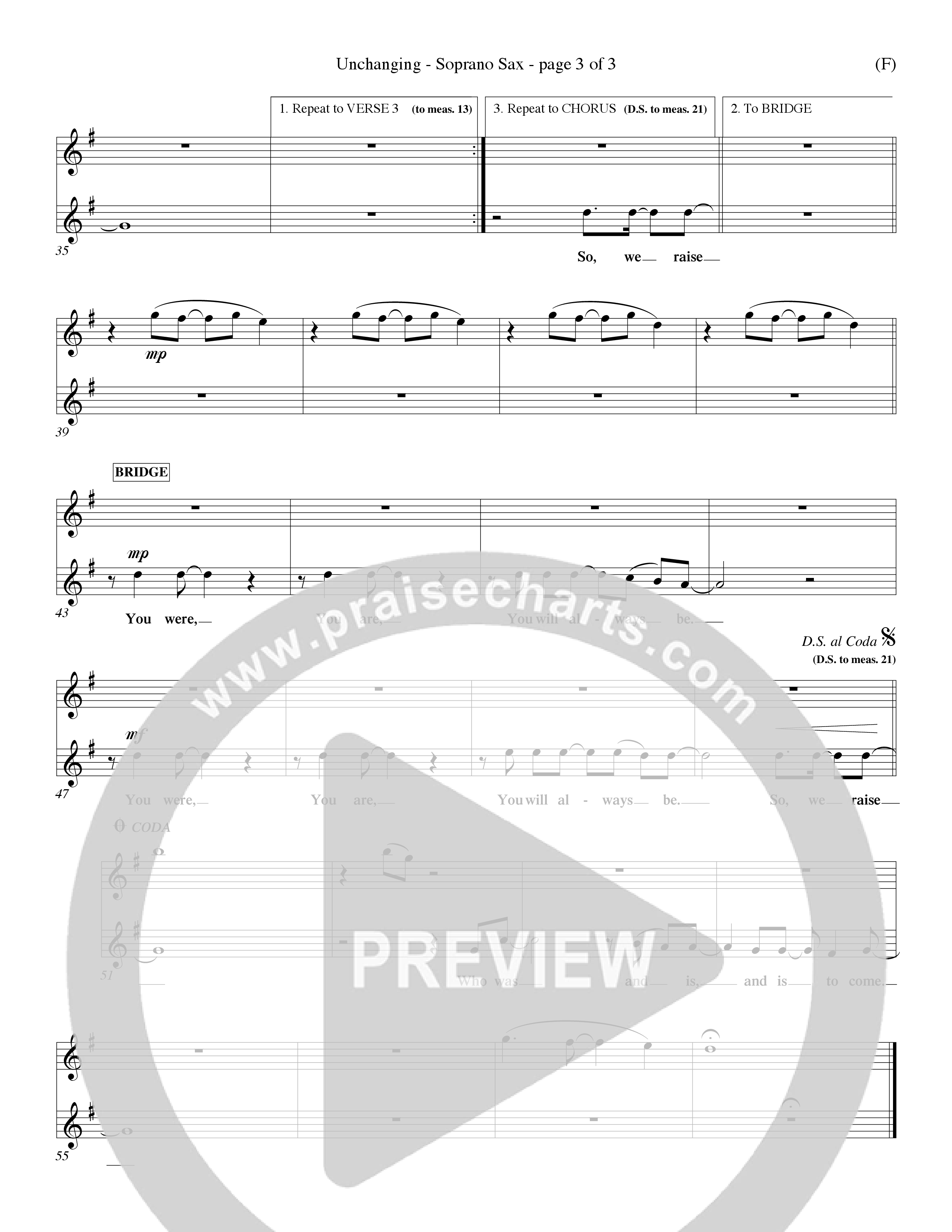 Unchanging (Choral Anthem SATB) Saxophone (Word Music Choral / Orch. Dave Williamson)