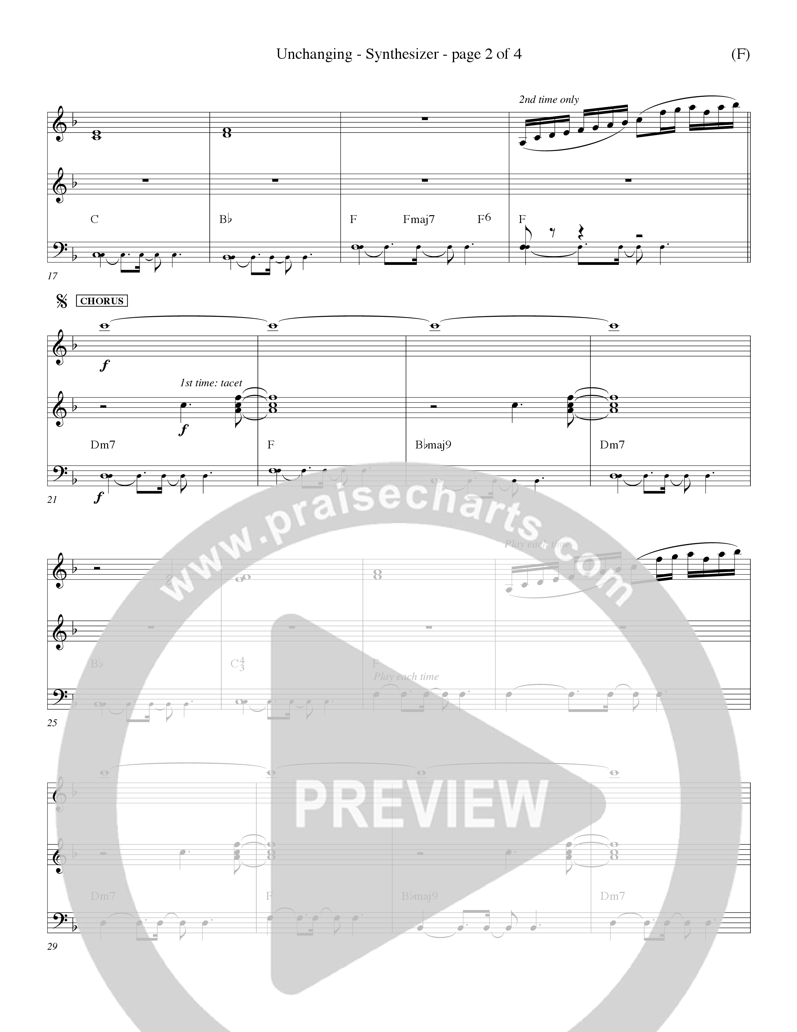 Unchanging (Choral Anthem SATB) Synth (Word Music Choral / Orch. Dave Williamson)