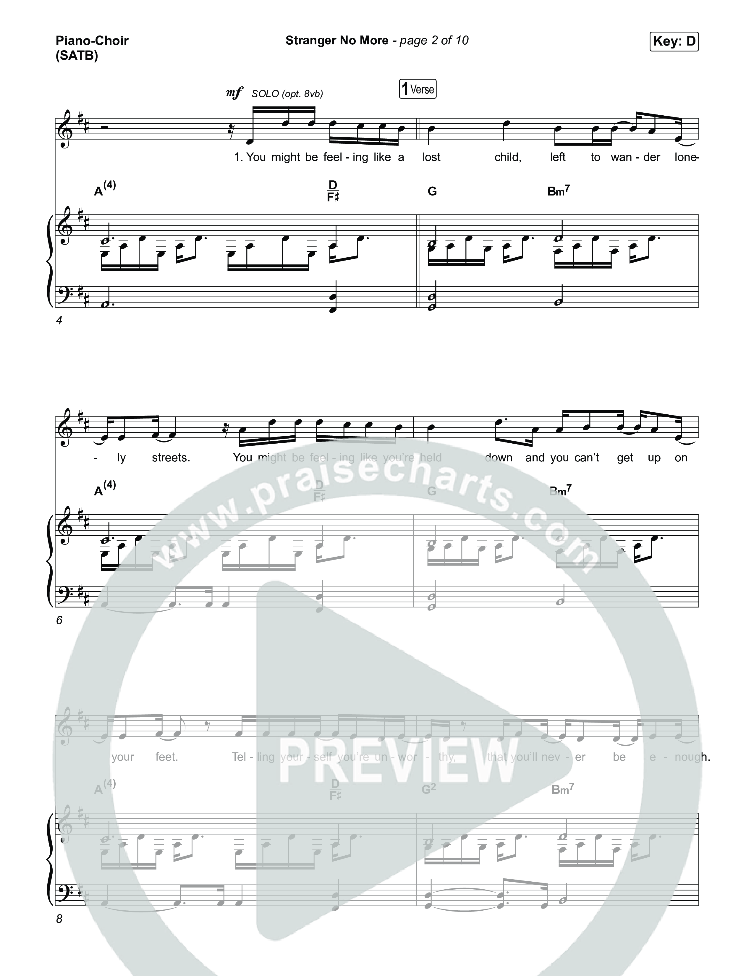 Stranger No More Piano/Vocal Pack (Big Daddy Weave / Zach Williams)