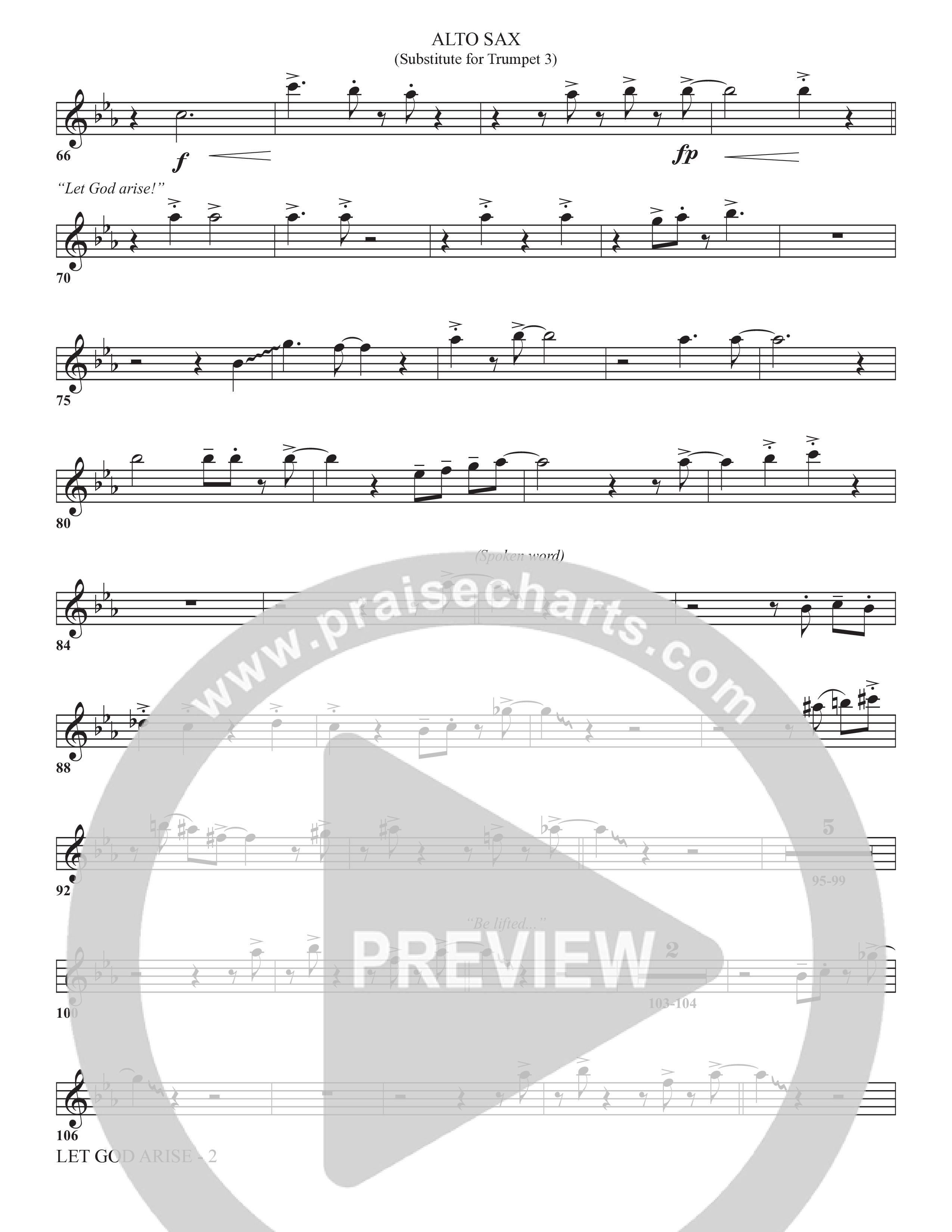 Let God Arise (Choral Anthem SATB) Alto Sax (The Brooklyn Tabernacle Choir / Arr. Carol Cymbala / Orch. Jason Michael Webb)