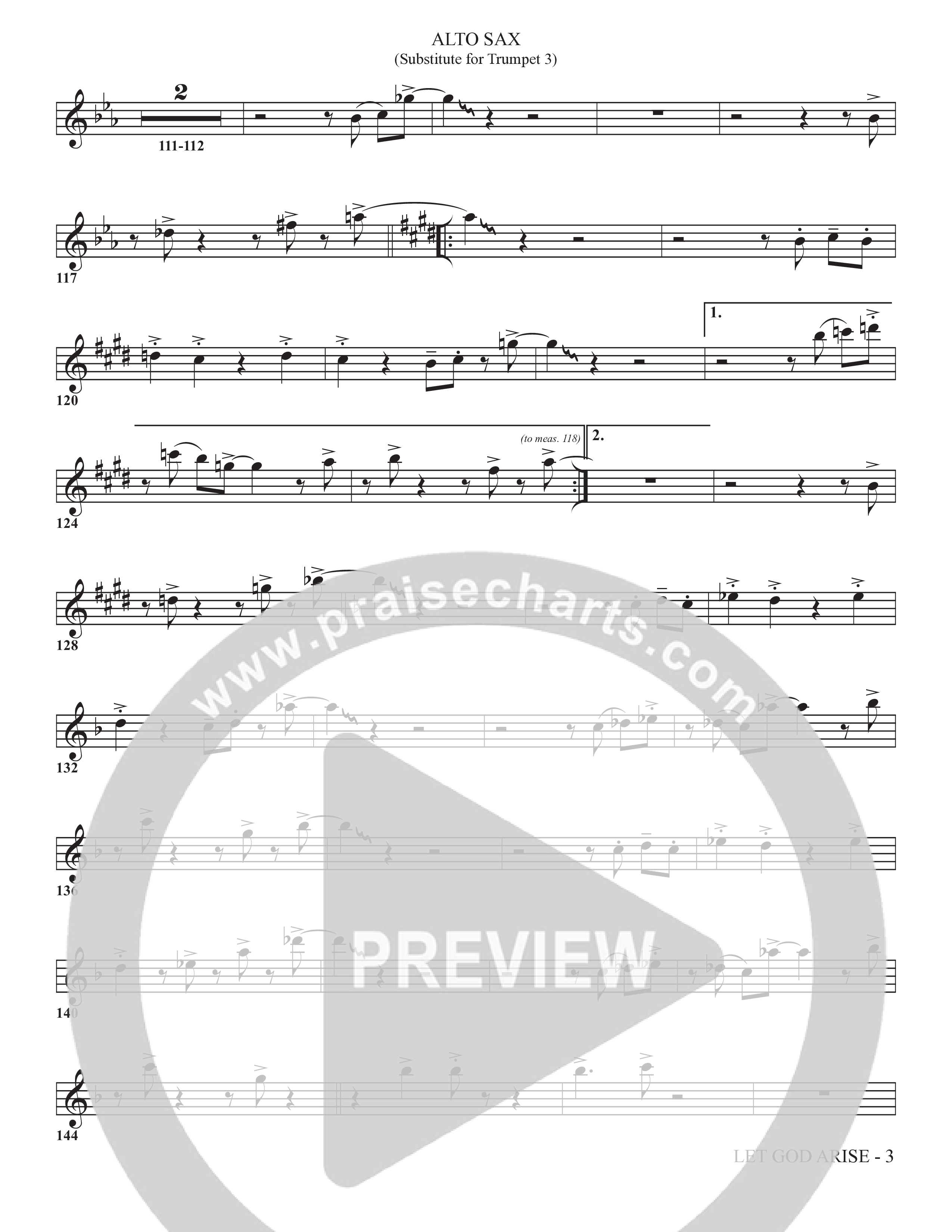 Let God Arise (Choral Anthem SATB) Alto Sax (The Brooklyn Tabernacle Choir / Arr. Carol Cymbala / Orch. Jason Michael Webb)