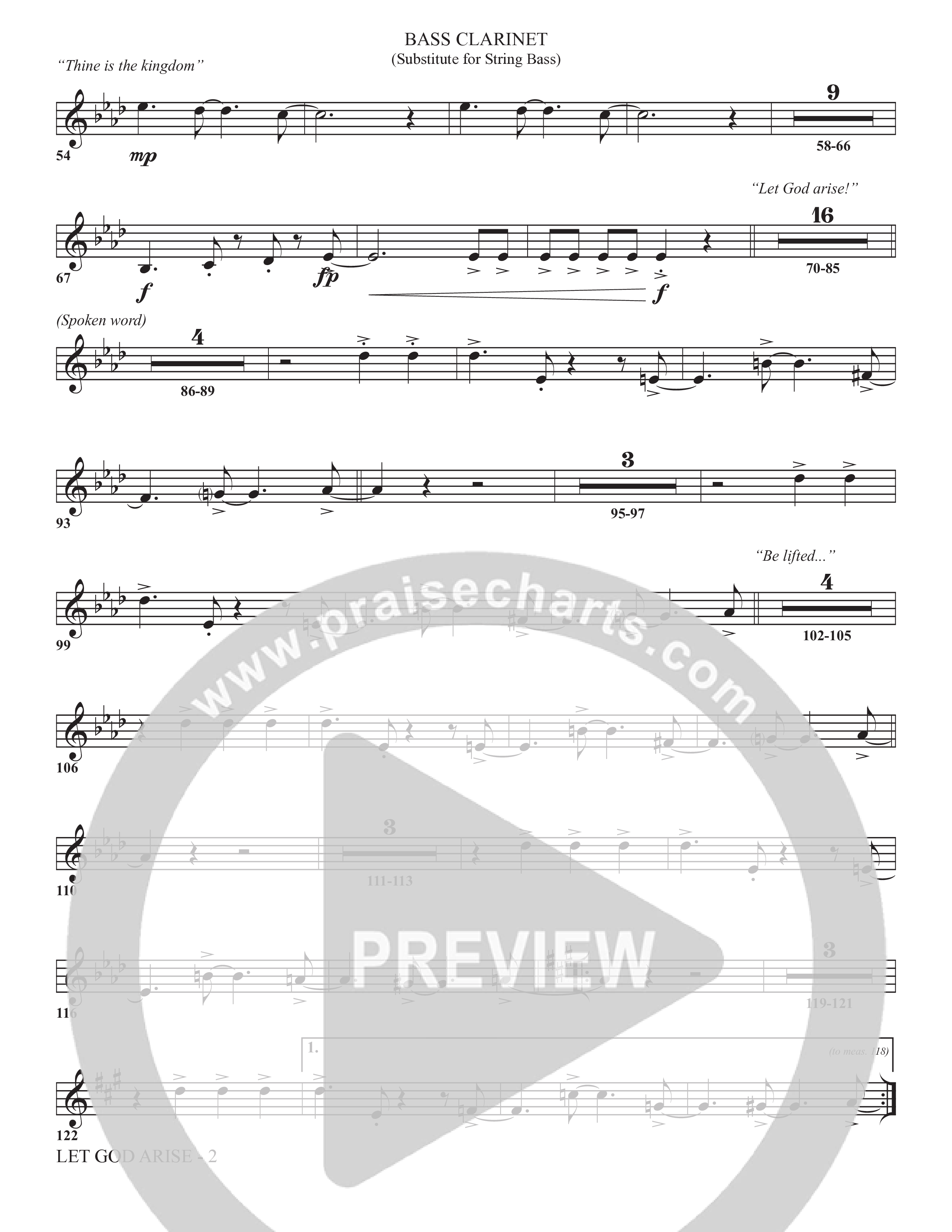 Let God Arise (Choral Anthem SATB) Bass Clarinet (The Brooklyn Tabernacle Choir / Arr. Carol Cymbala / Orch. Jason Michael Webb)