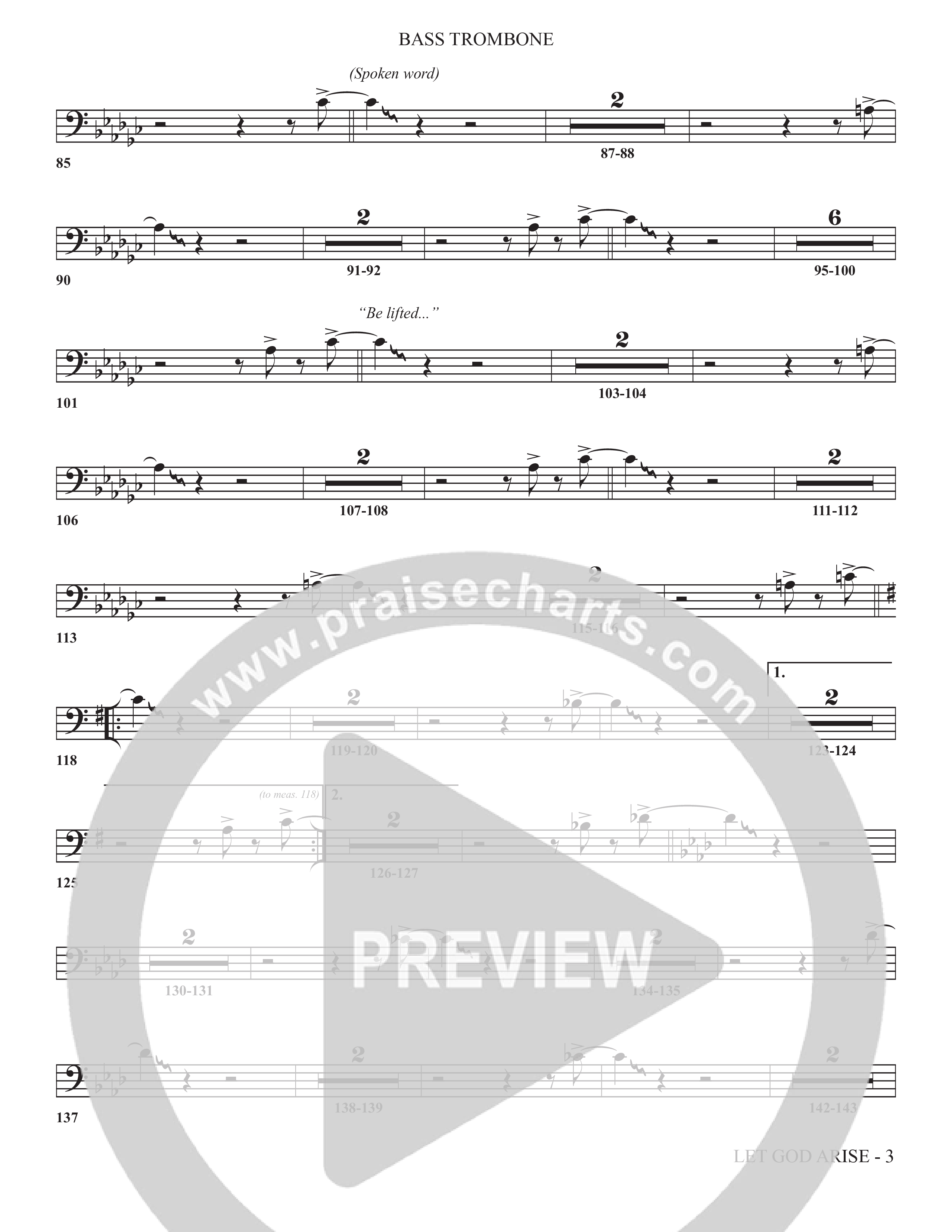 Let God Arise (Choral Anthem SATB) Bass Trombone (The Brooklyn Tabernacle Choir / Arr. Carol Cymbala / Orch. Jason Michael Webb)