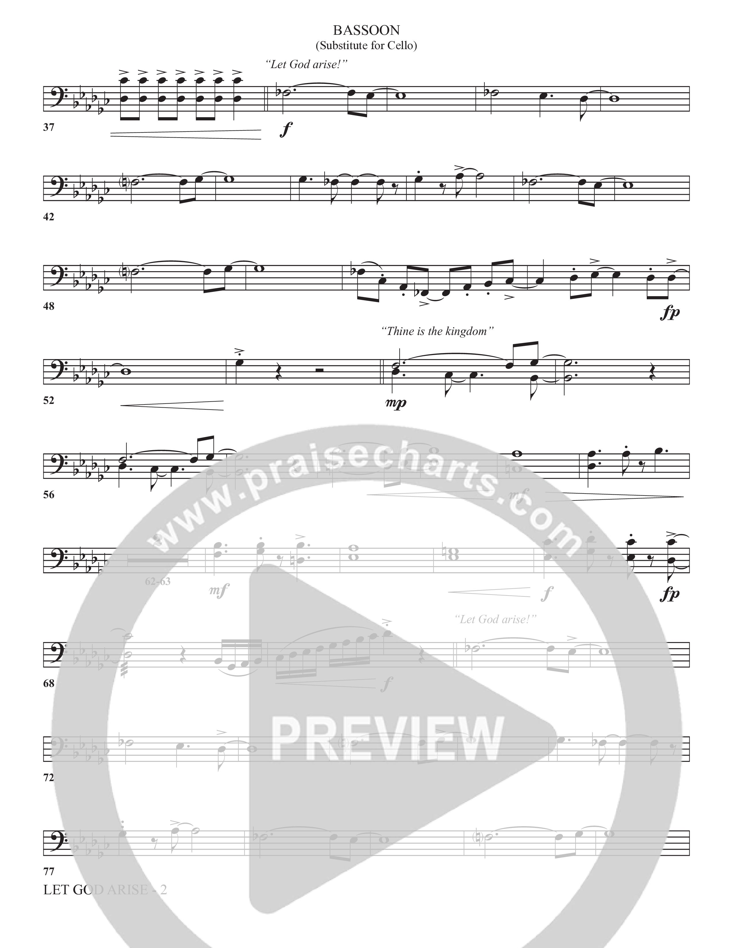 Let God Arise (Choral Anthem SATB) Bassoon (The Brooklyn Tabernacle Choir / Arr. Carol Cymbala / Orch. Jason Michael Webb)