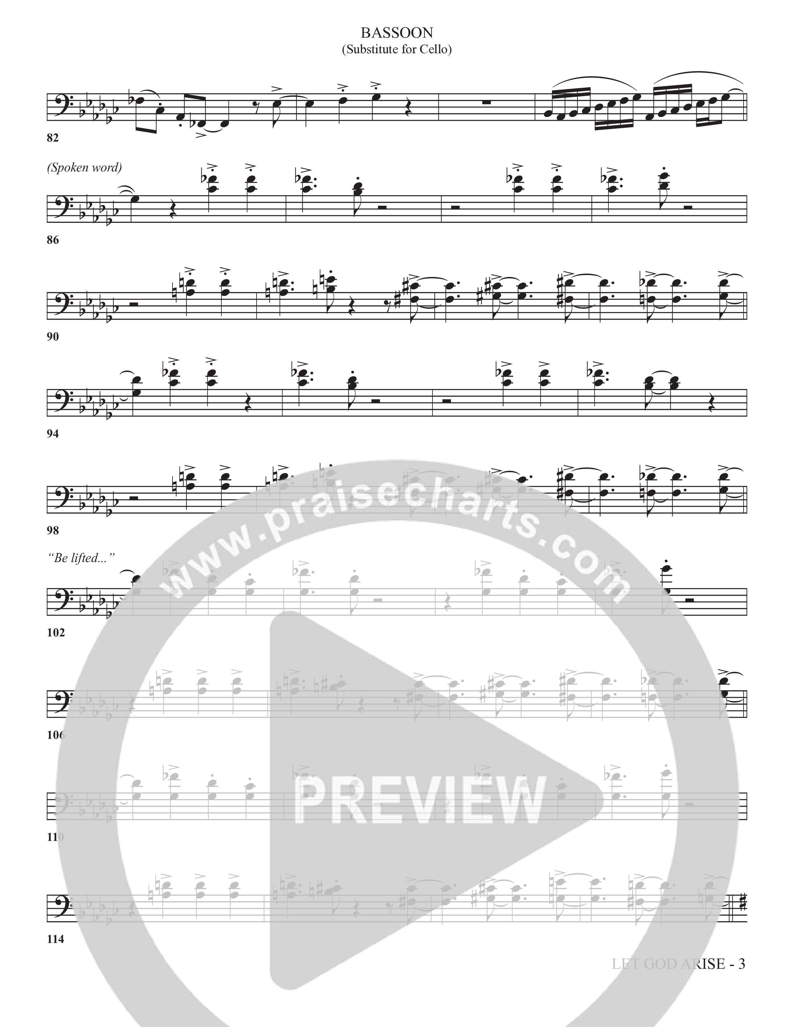 Let God Arise (Choral Anthem SATB) Bassoon (The Brooklyn Tabernacle Choir / Arr. Carol Cymbala / Orch. Jason Michael Webb)