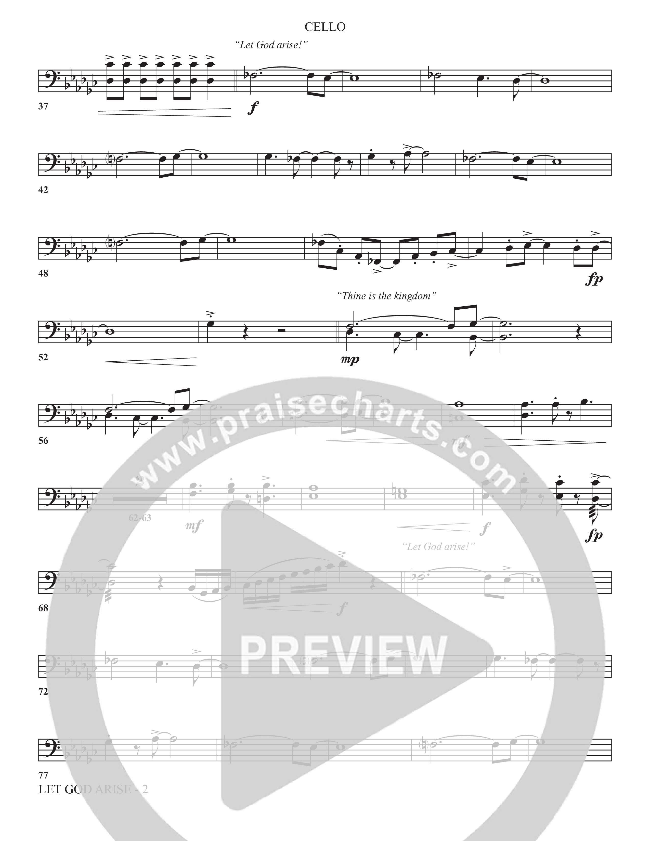 Let God Arise (Choral Anthem SATB) Cello (The Brooklyn Tabernacle Choir / Arr. Carol Cymbala / Orch. Jason Michael Webb)