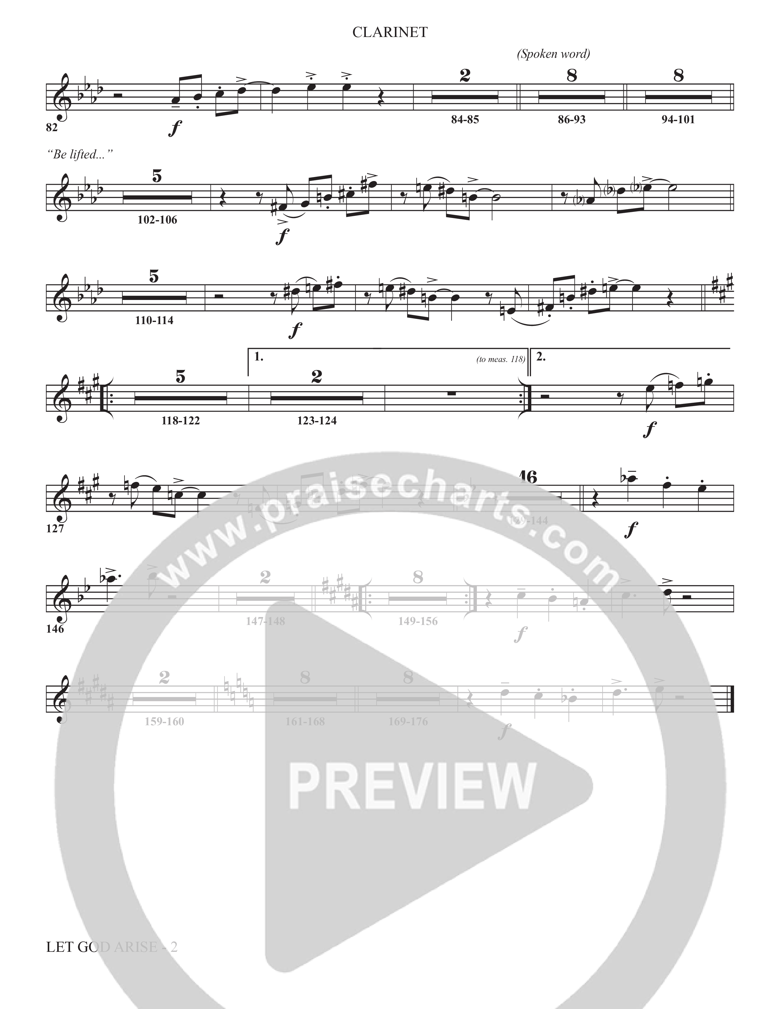 Let God Arise (Choral Anthem SATB) Clarinet (The Brooklyn Tabernacle Choir / Arr. Carol Cymbala / Orch. Jason Michael Webb)
