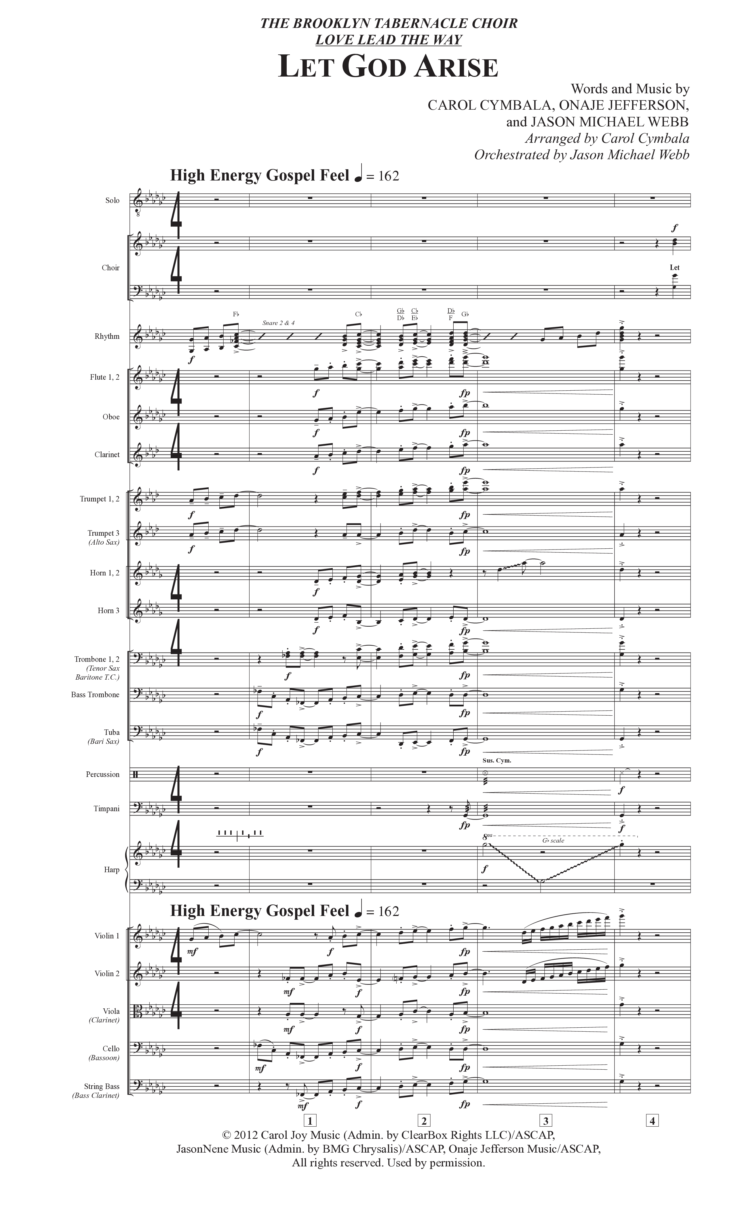 Let God Arise (Choral Anthem SATB) Conductor's Score (The Brooklyn Tabernacle Choir / Arr. Carol Cymbala / Orch. Jason Michael Webb)