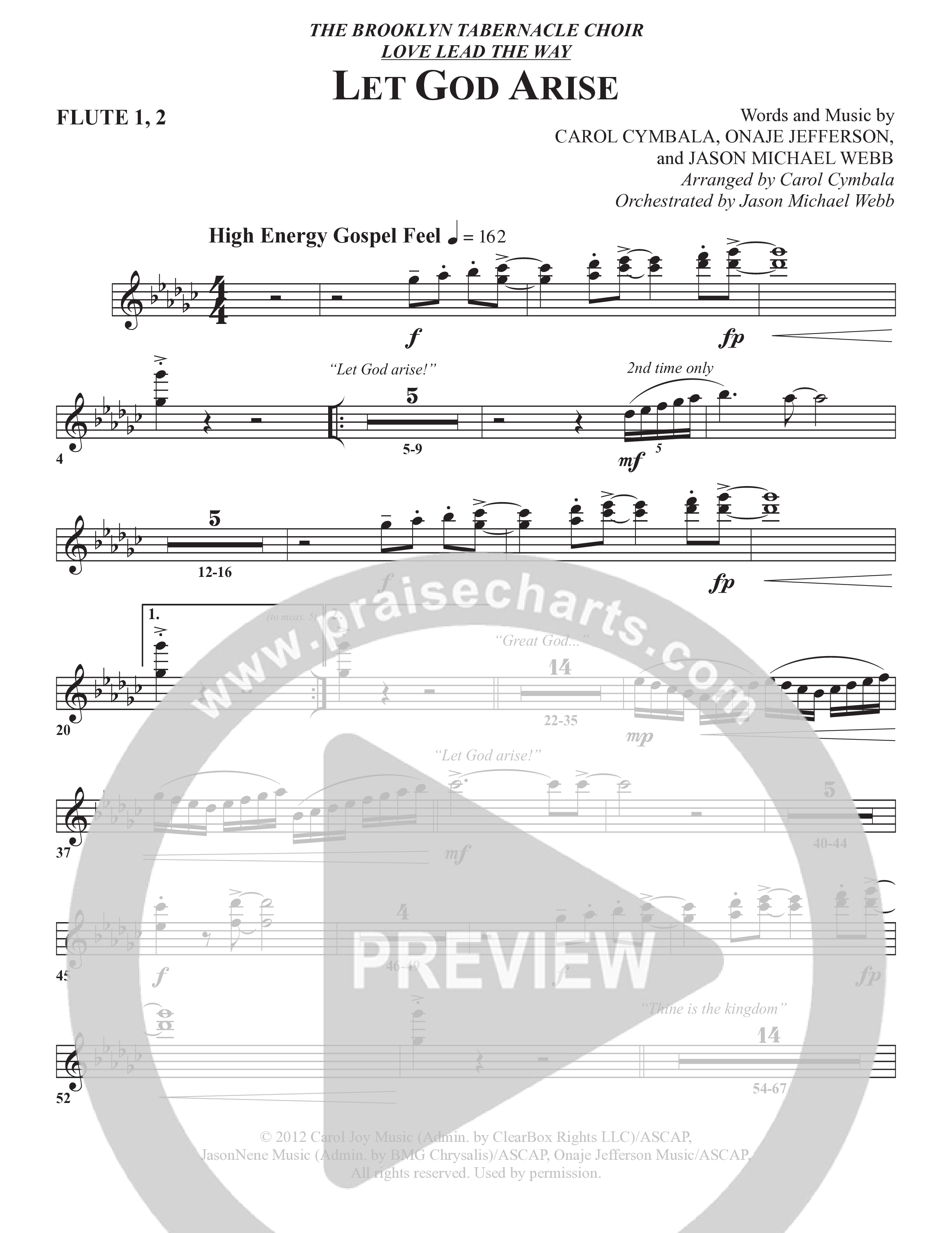 Let God Arise (Choral Anthem SATB) Flute 1/2 (The Brooklyn Tabernacle Choir / Arr. Carol Cymbala / Orch. Jason Michael Webb)