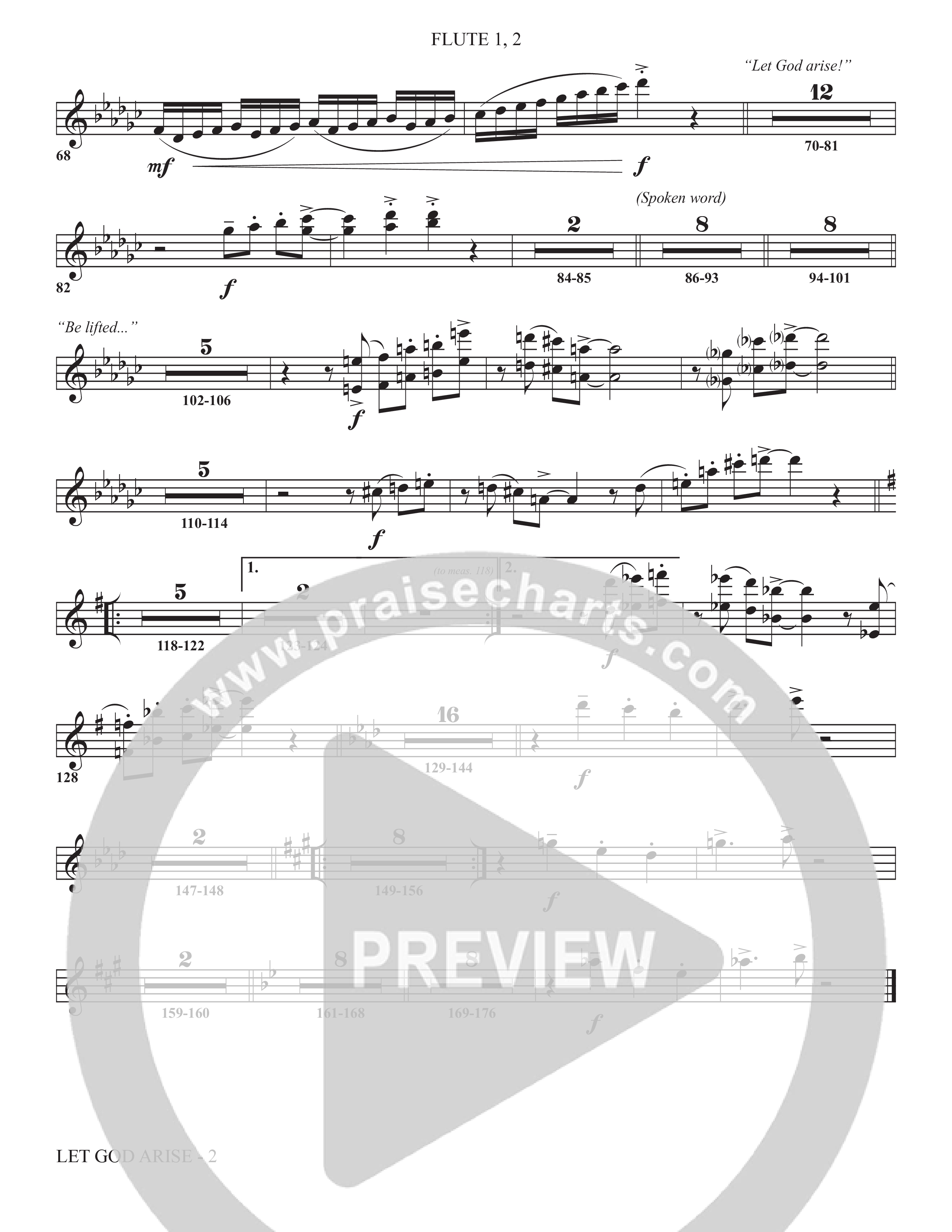 Let God Arise (Choral Anthem SATB) Flute 1/2 (The Brooklyn Tabernacle Choir / Arr. Carol Cymbala / Orch. Jason Michael Webb)