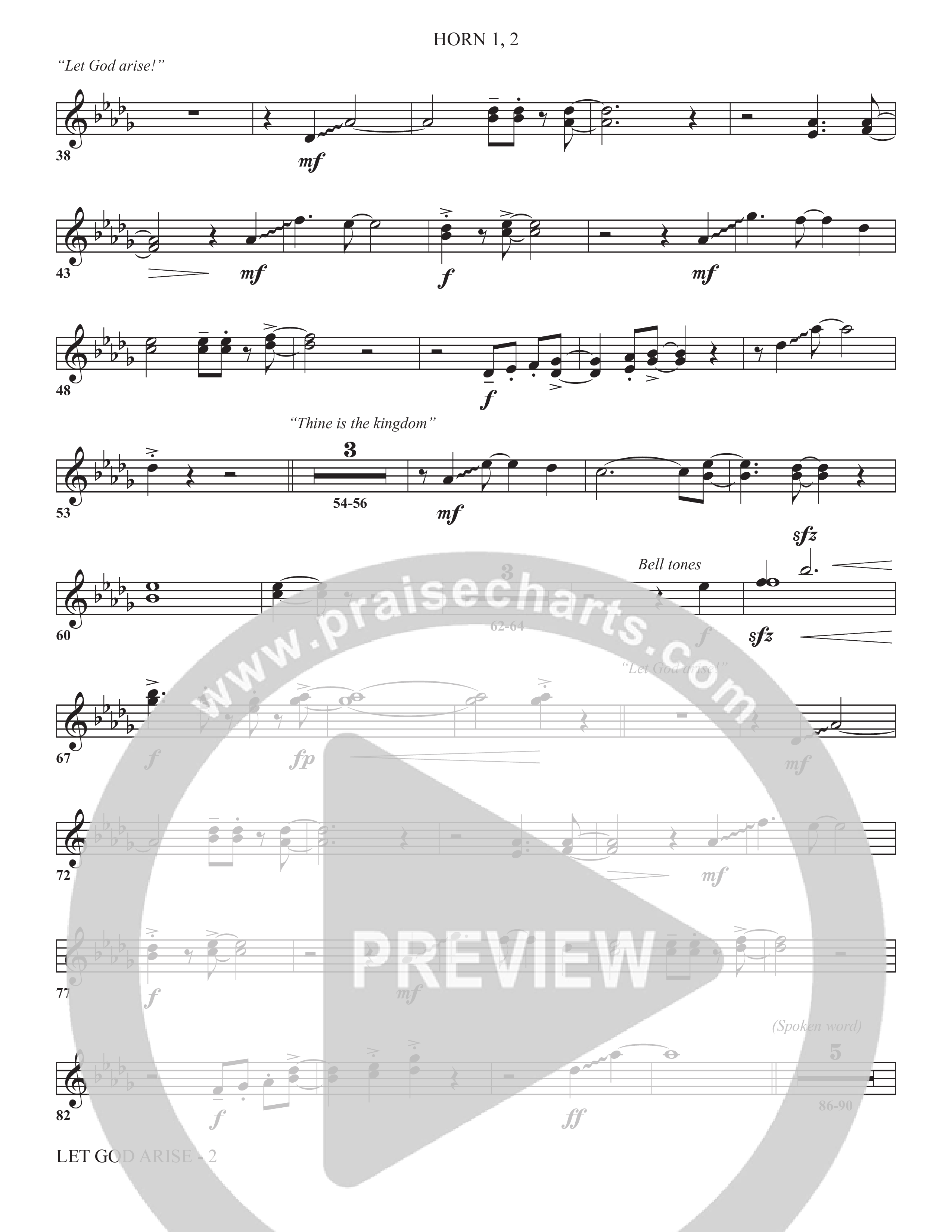 Let God Arise (Choral Anthem SATB) French Horn 1/2 (The Brooklyn Tabernacle Choir / Arr. Carol Cymbala / Orch. Jason Michael Webb)