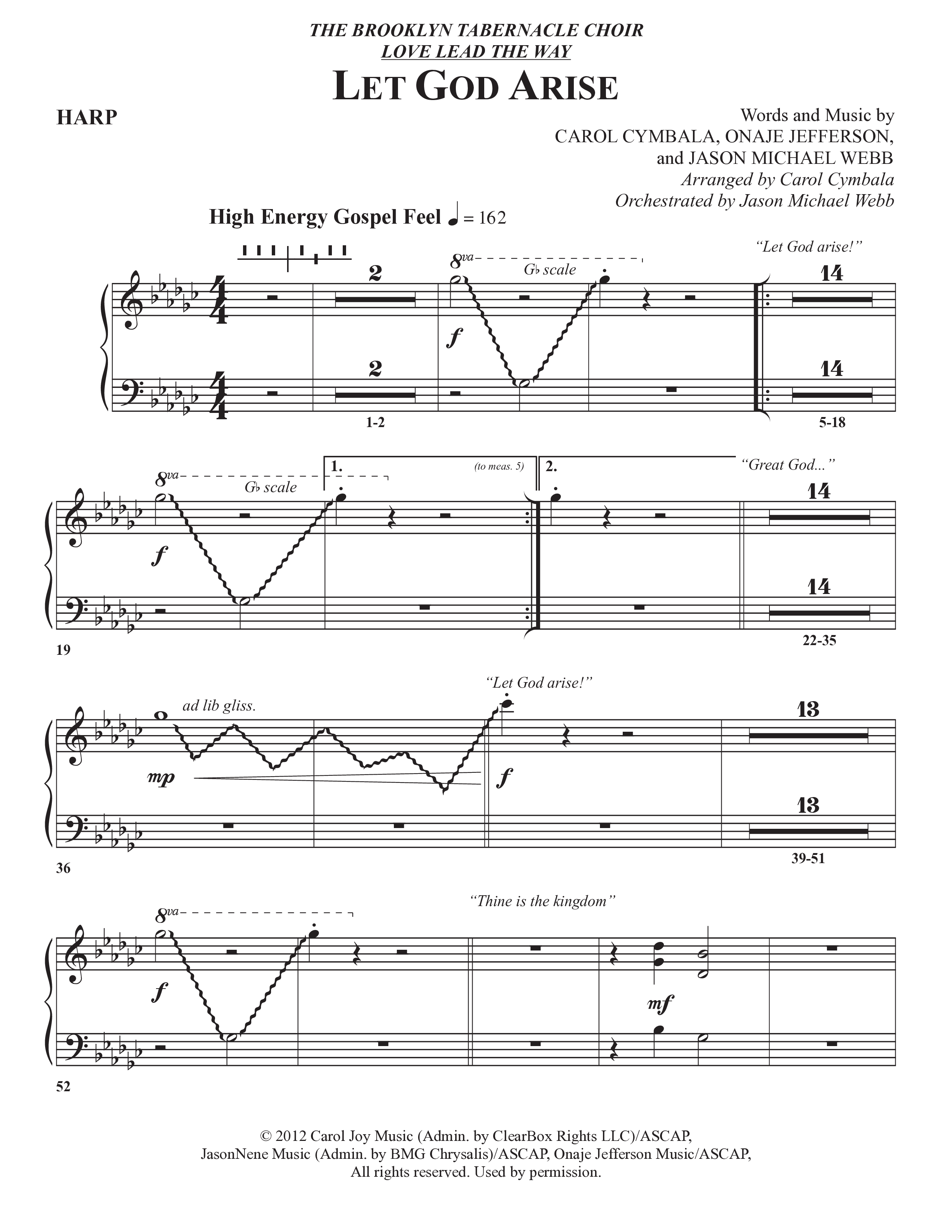 Let God Arise (Choral Anthem SATB) Harp (The Brooklyn Tabernacle Choir / Arr. Carol Cymbala / Orch. Jason Michael Webb)