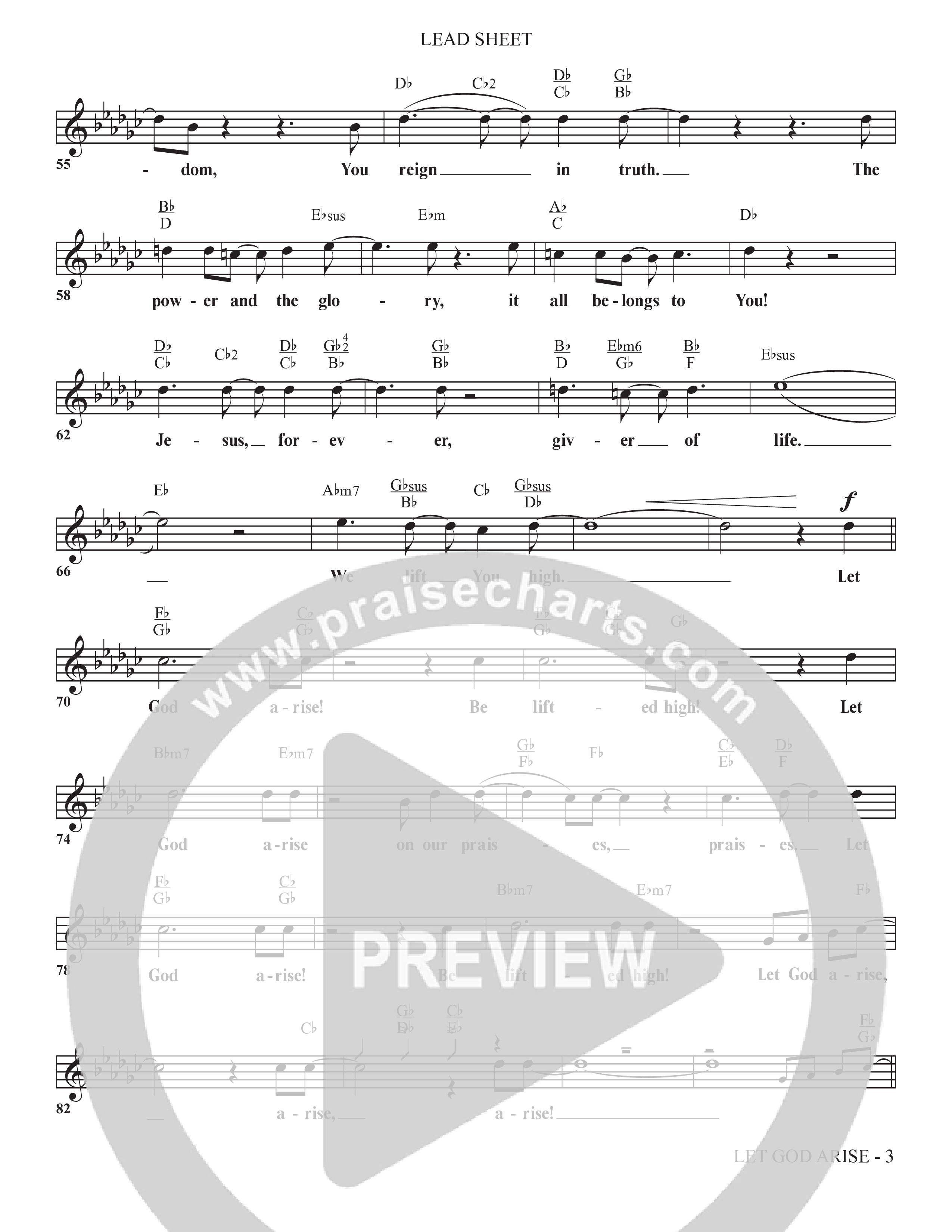 Let God Arise (Choral Anthem SATB) Lead Sheet (Melody) (The Brooklyn Tabernacle Choir / Arr. Carol Cymbala / Orch. Jason Michael Webb)