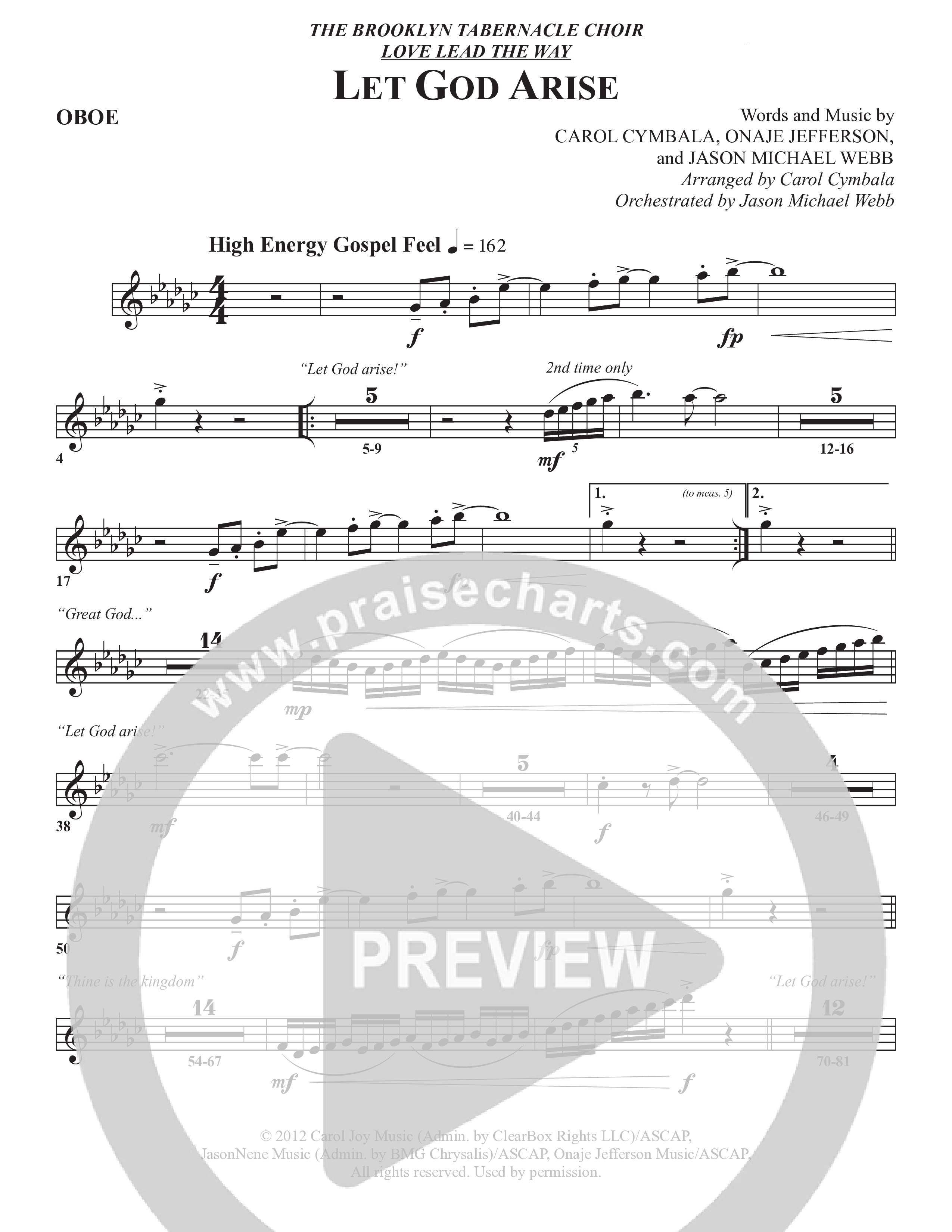 Let God Arise (Choral Anthem SATB) Oboe (The Brooklyn Tabernacle Choir / Arr. Carol Cymbala / Orch. Jason Michael Webb)