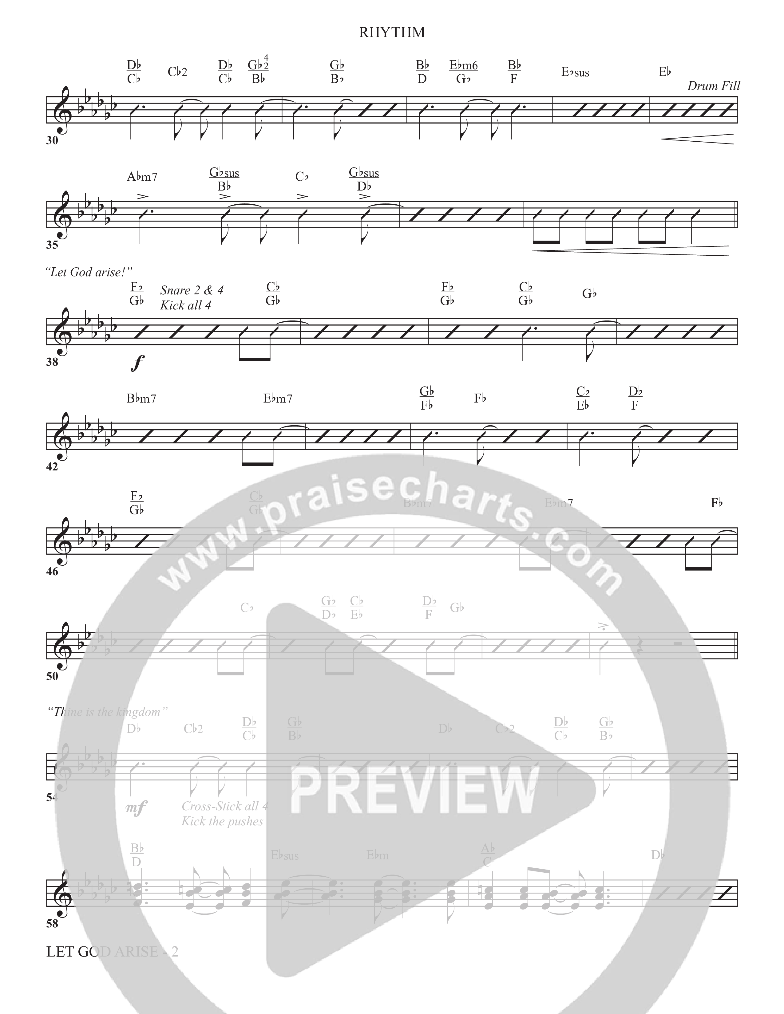 Let God Arise (Choral Anthem SATB) Rhythm Chart (The Brooklyn Tabernacle Choir / Arr. Carol Cymbala / Orch. Jason Michael Webb)