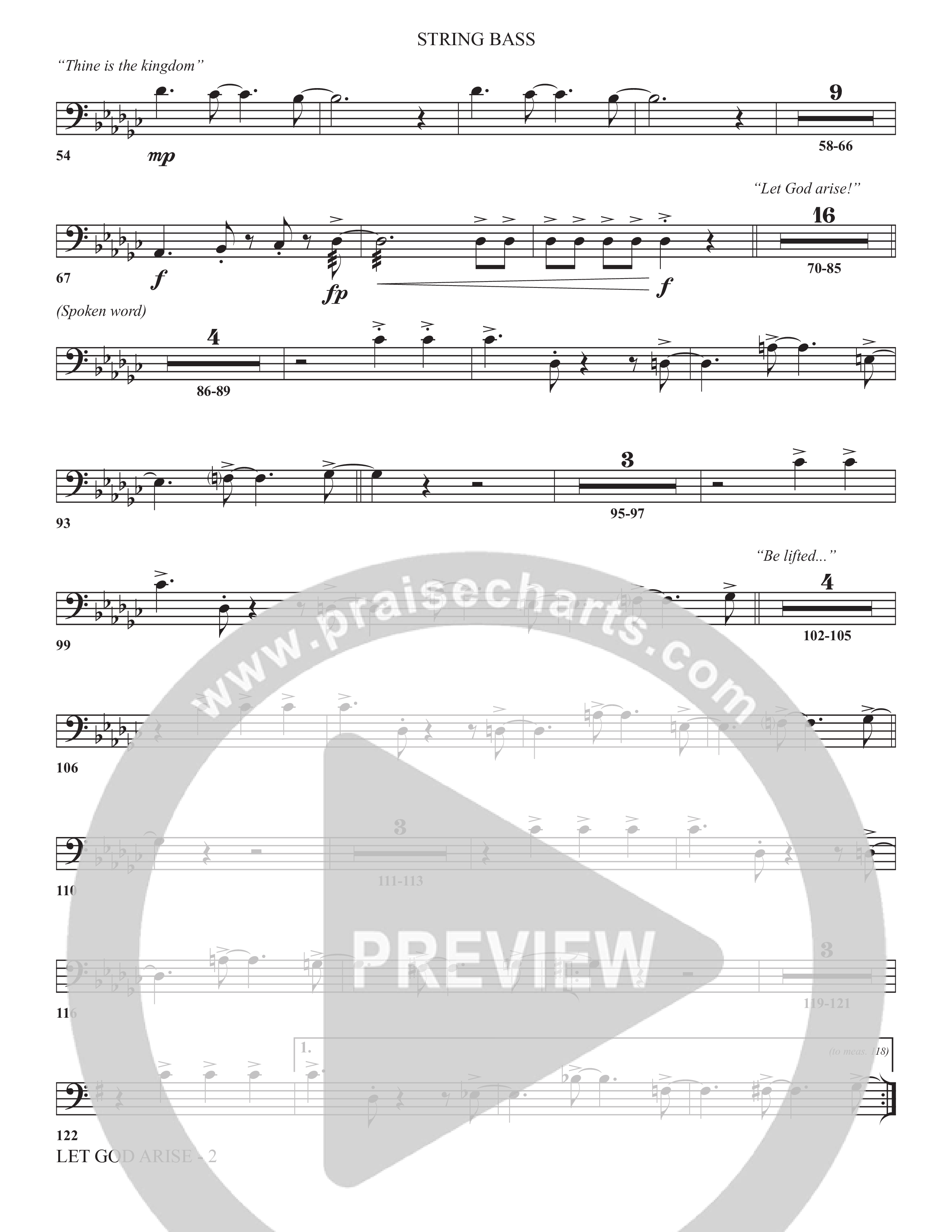 Let God Arise (Choral Anthem SATB) String Bass (The Brooklyn Tabernacle Choir / Arr. Carol Cymbala / Orch. Jason Michael Webb)
