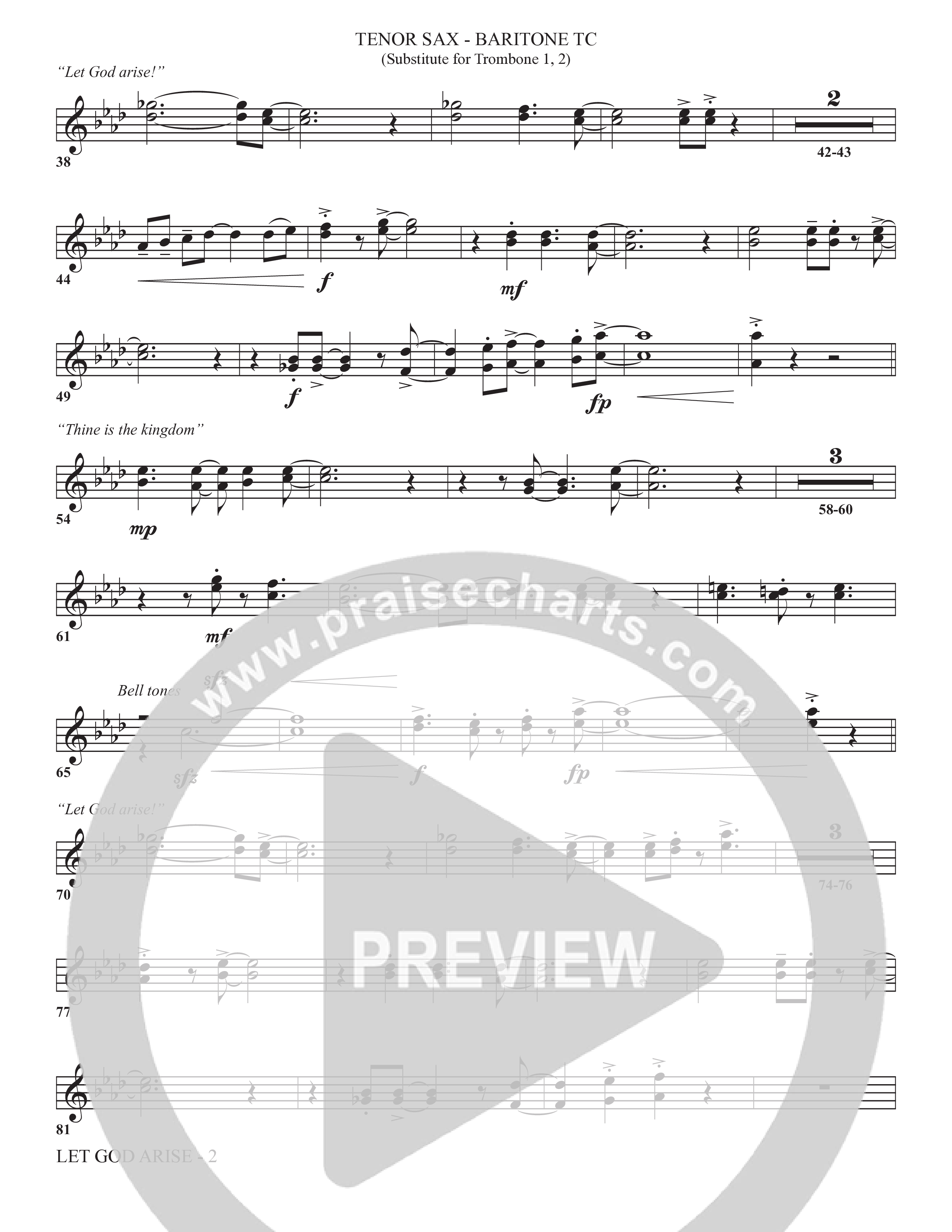 Let God Arise (Choral Anthem SATB) Tenor Sax/Baritone T.C. (The Brooklyn Tabernacle Choir / Arr. Carol Cymbala / Orch. Jason Michael Webb)