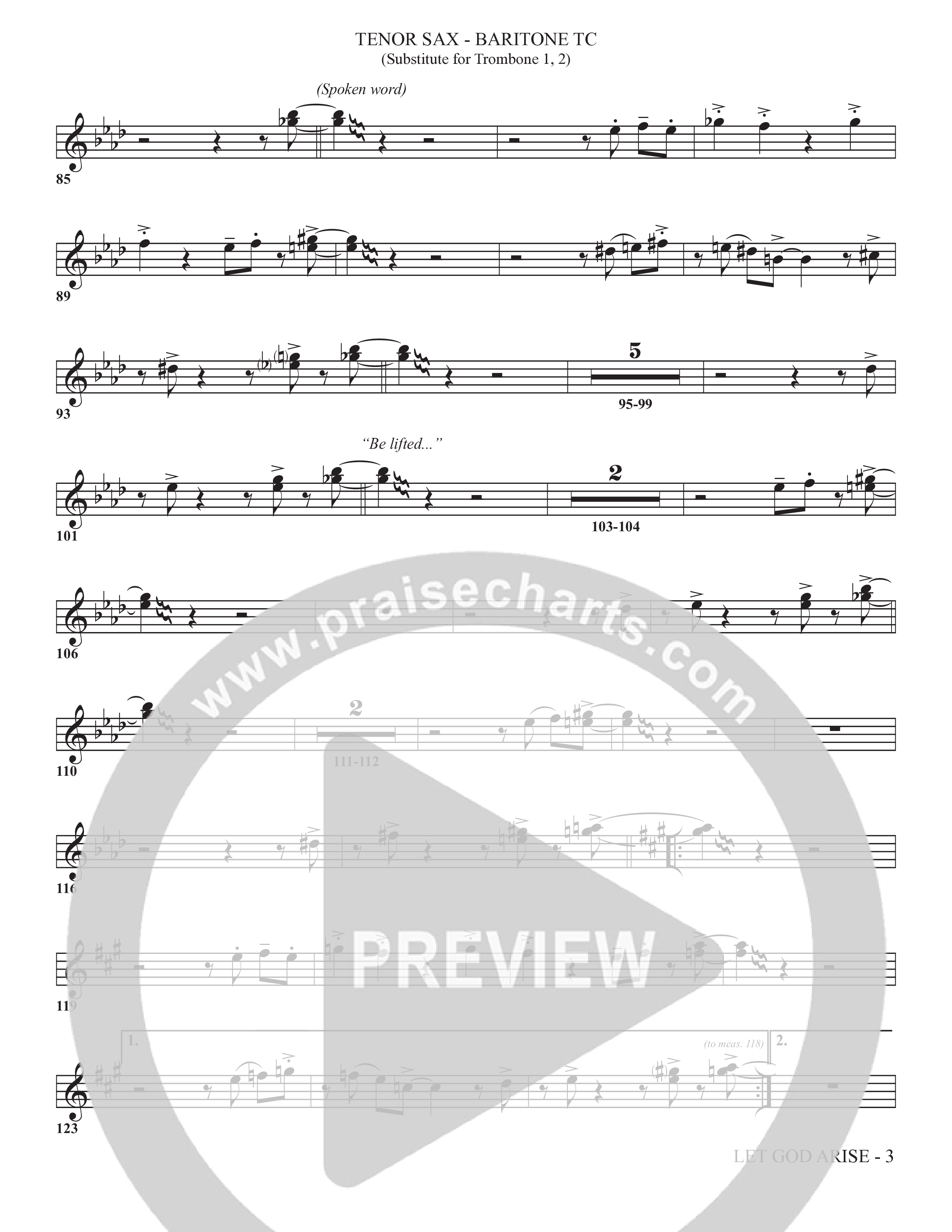 Let God Arise (Choral Anthem SATB) Tenor Sax/Baritone T.C. (The Brooklyn Tabernacle Choir / Arr. Carol Cymbala / Orch. Jason Michael Webb)