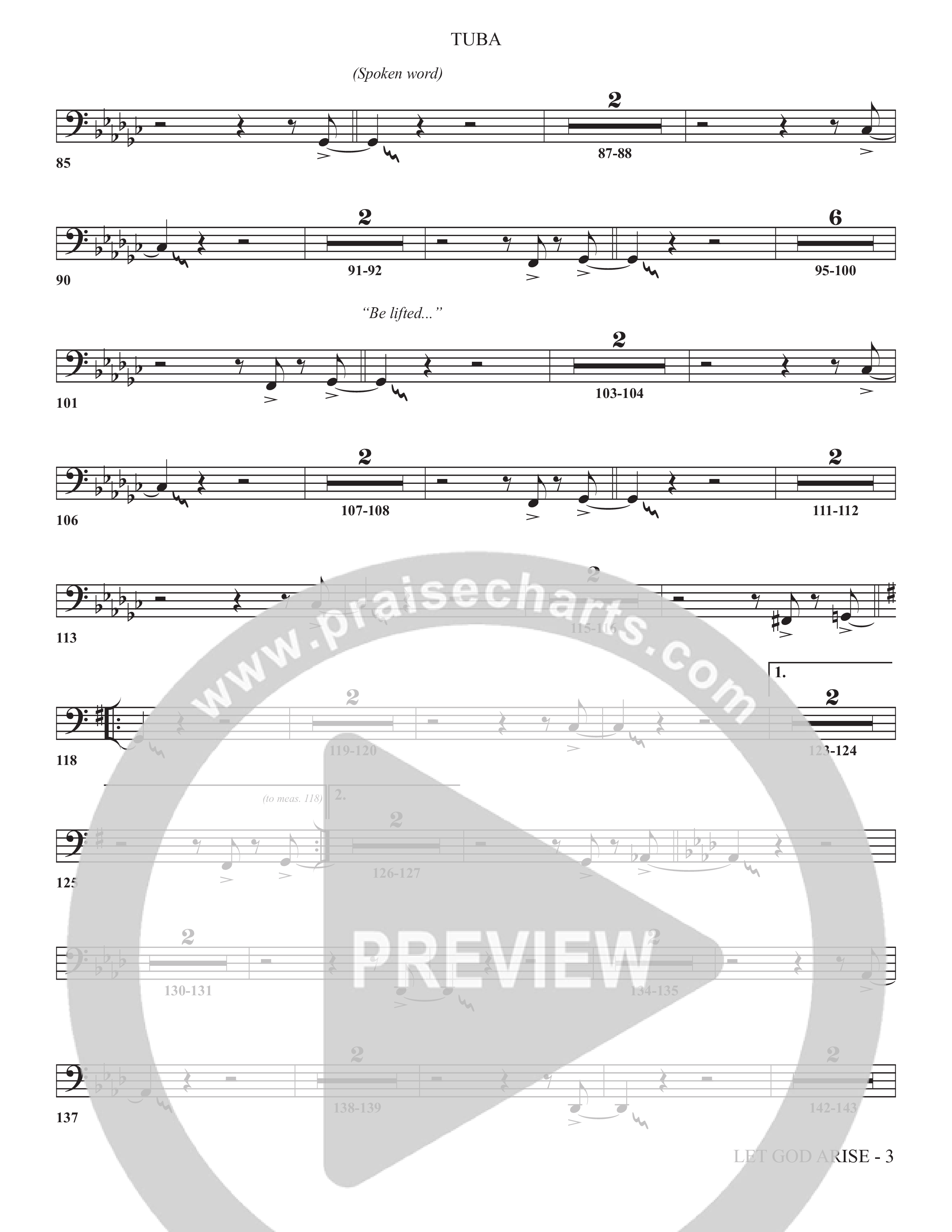 Let God Arise (Choral Anthem SATB) Tuba (The Brooklyn Tabernacle Choir / Arr. Carol Cymbala / Orch. Jason Michael Webb)