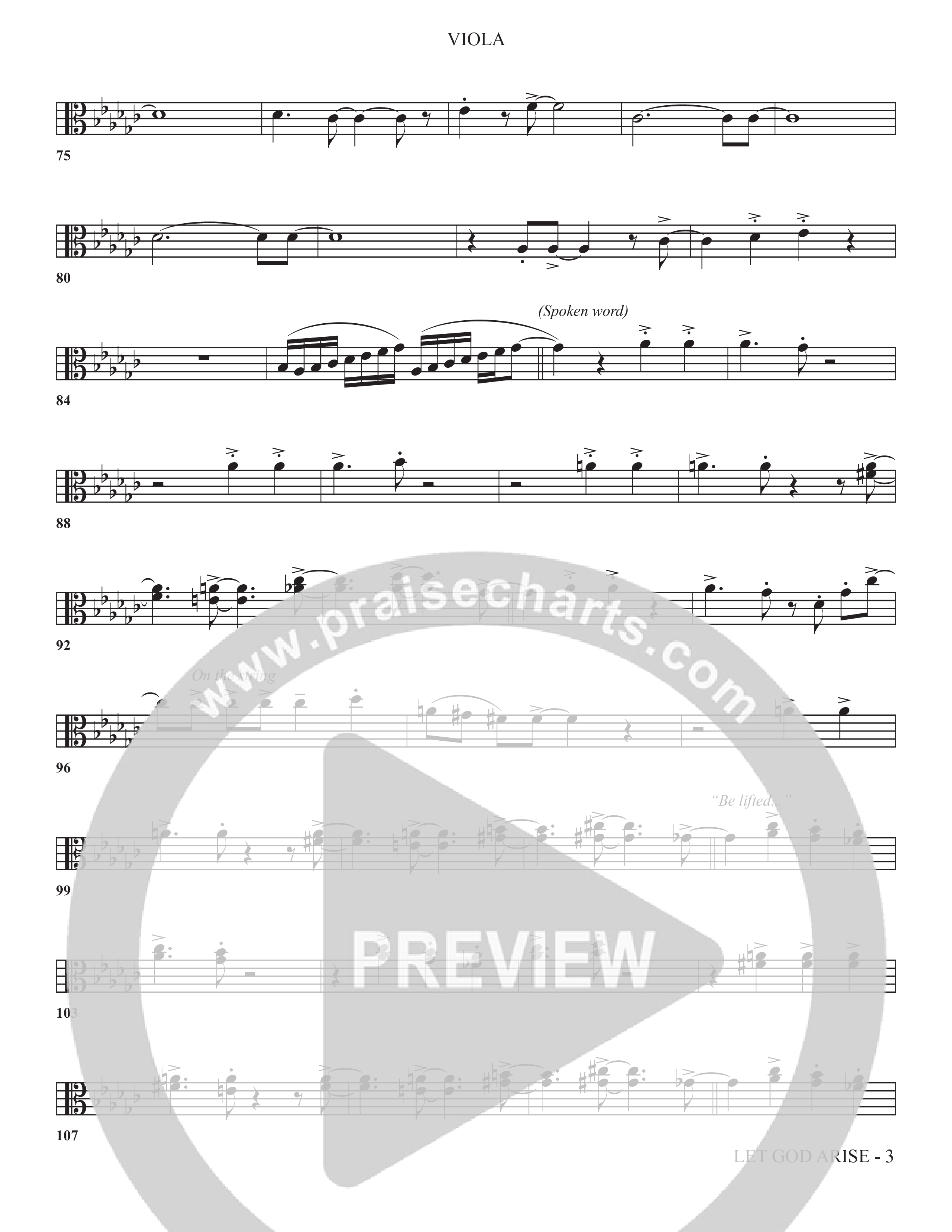 Let God Arise (Choral Anthem SATB) Viola (The Brooklyn Tabernacle Choir / Arr. Carol Cymbala / Orch. Jason Michael Webb)