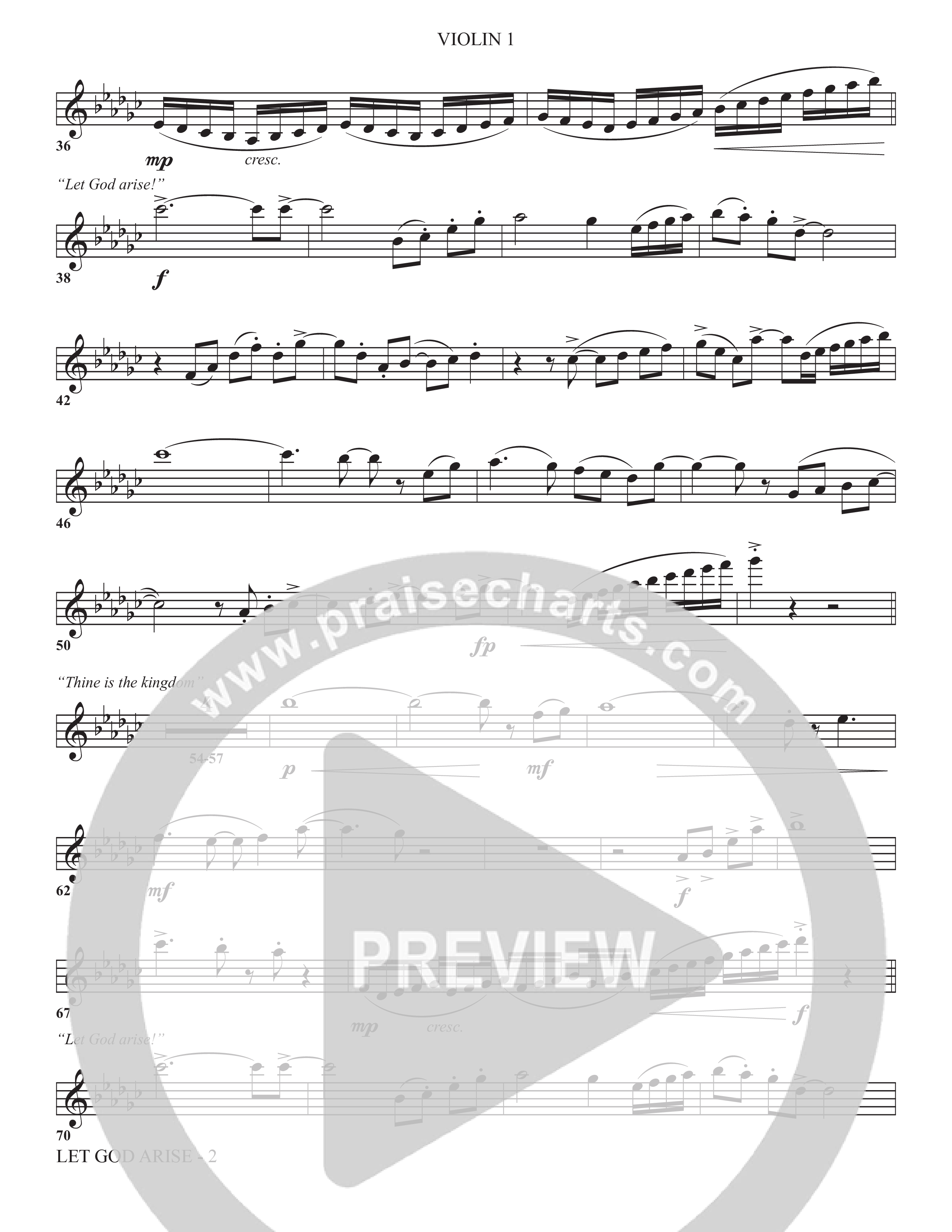 Let God Arise (Choral Anthem SATB) Violin 1 (The Brooklyn Tabernacle Choir / Arr. Carol Cymbala / Orch. Jason Michael Webb)