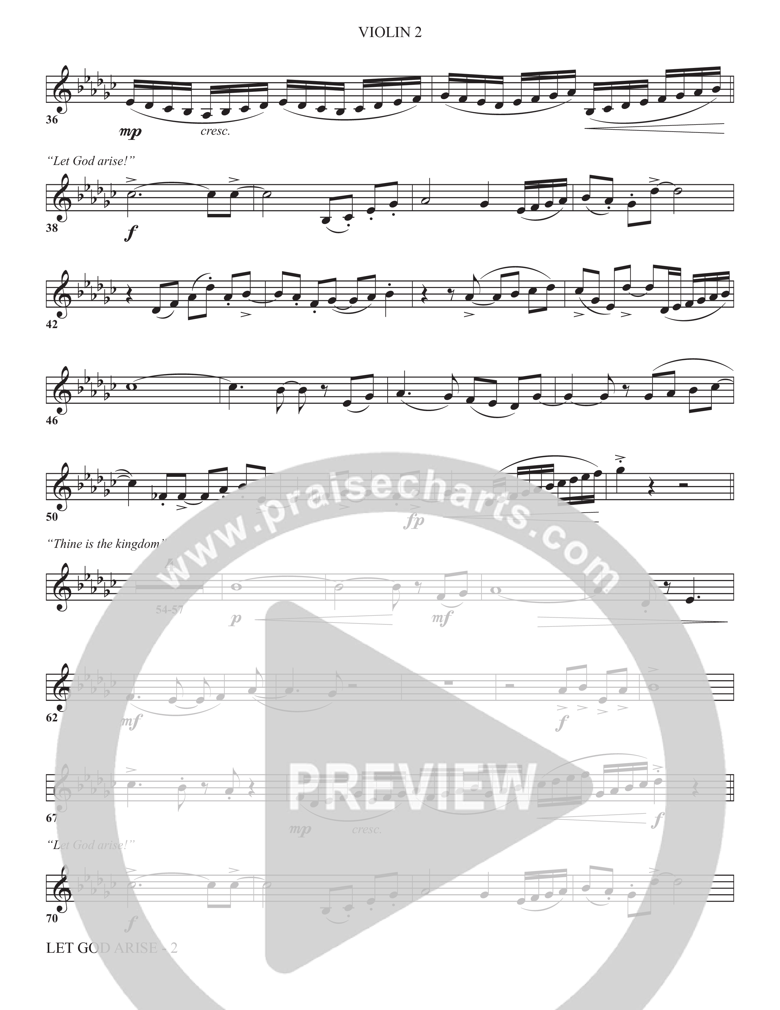 Let God Arise (Choral Anthem SATB) Violin 2 (The Brooklyn Tabernacle Choir / Arr. Carol Cymbala / Orch. Jason Michael Webb)