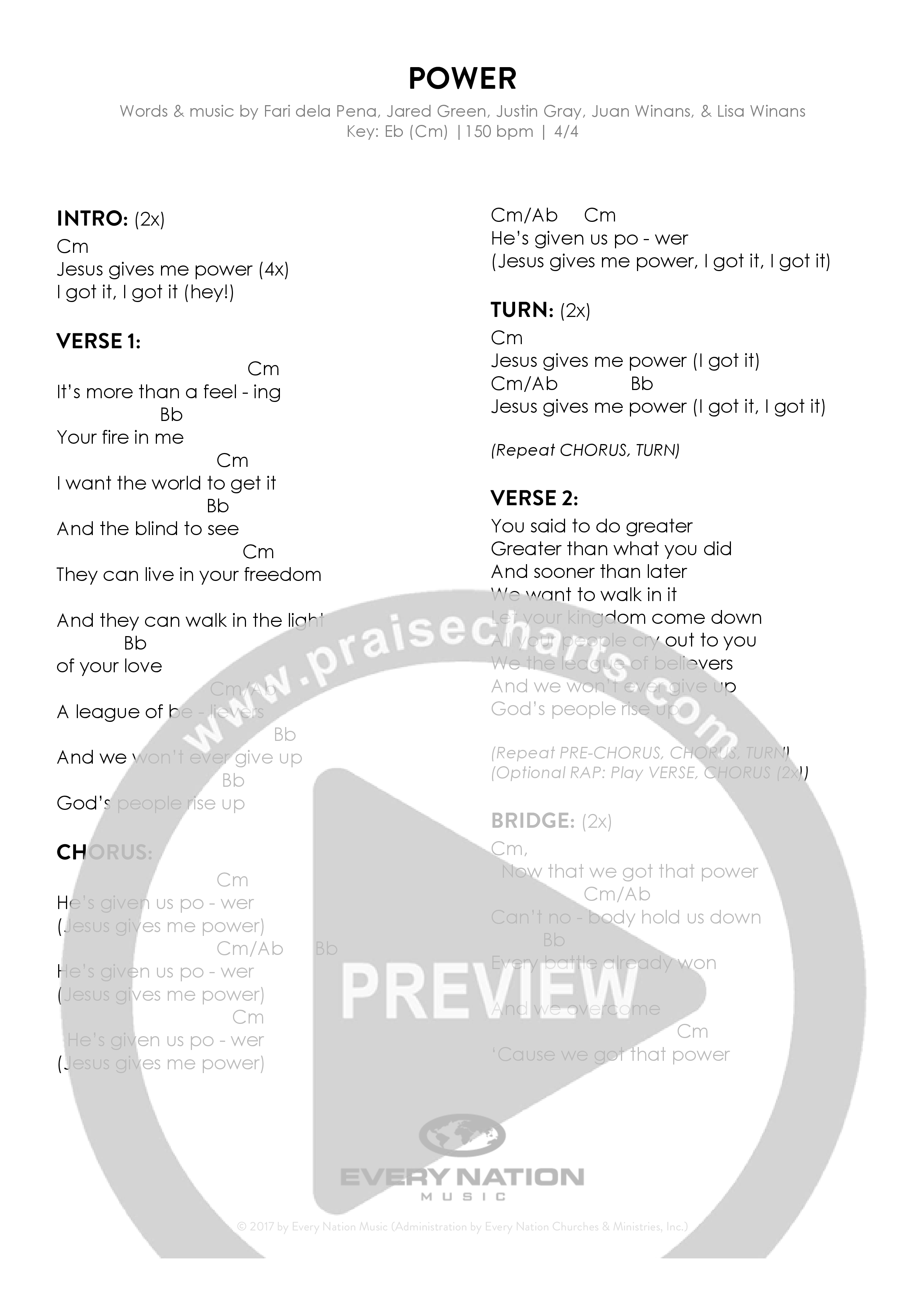 Power Chord Chart (Every Nation Music)