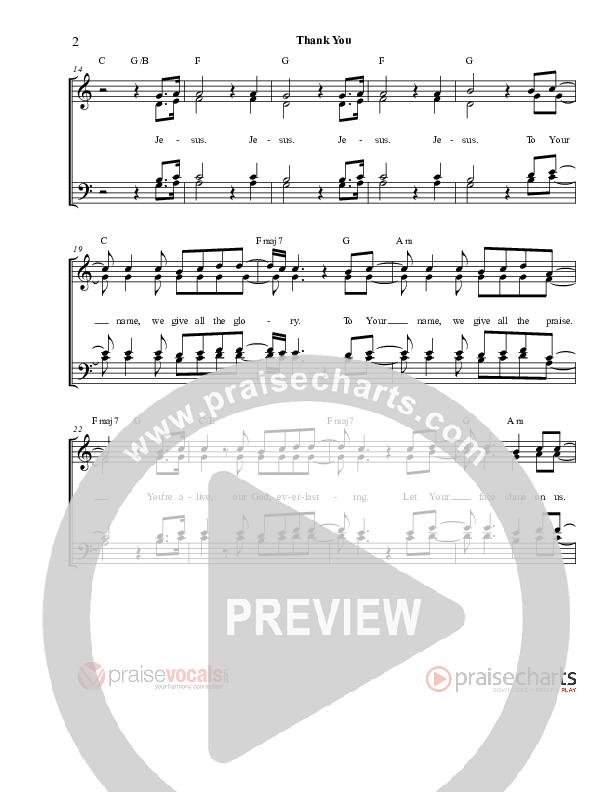 Thank You Lead Sheet (PraiseVocals)