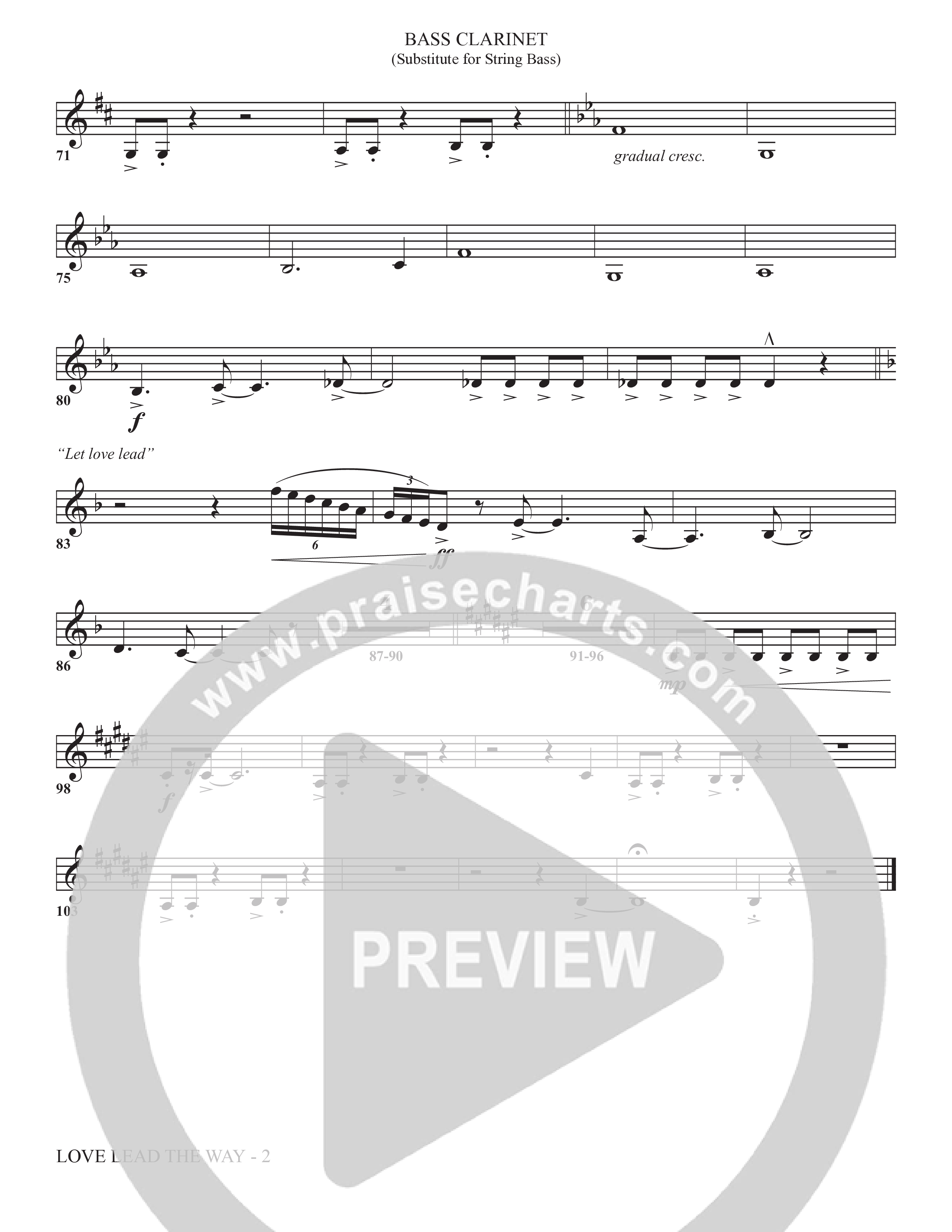 Love Lead The Way (Choral Anthem SATB) Bass Clarinet (The Brooklyn Tabernacle Choir / Arr. Carol Cymbala / Orch. Jason Michael Webb)