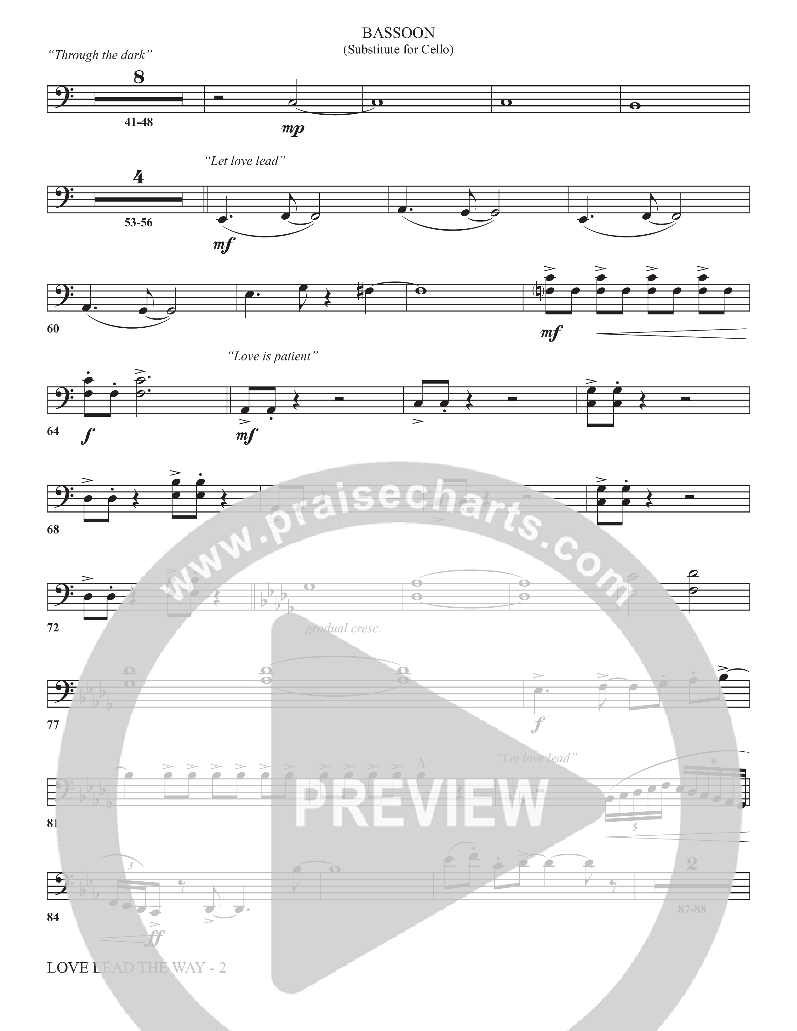 Love Lead The Way (Choral Anthem SATB) Bassoon (The Brooklyn Tabernacle Choir / Arr. Carol Cymbala / Orch. Jason Michael Webb)