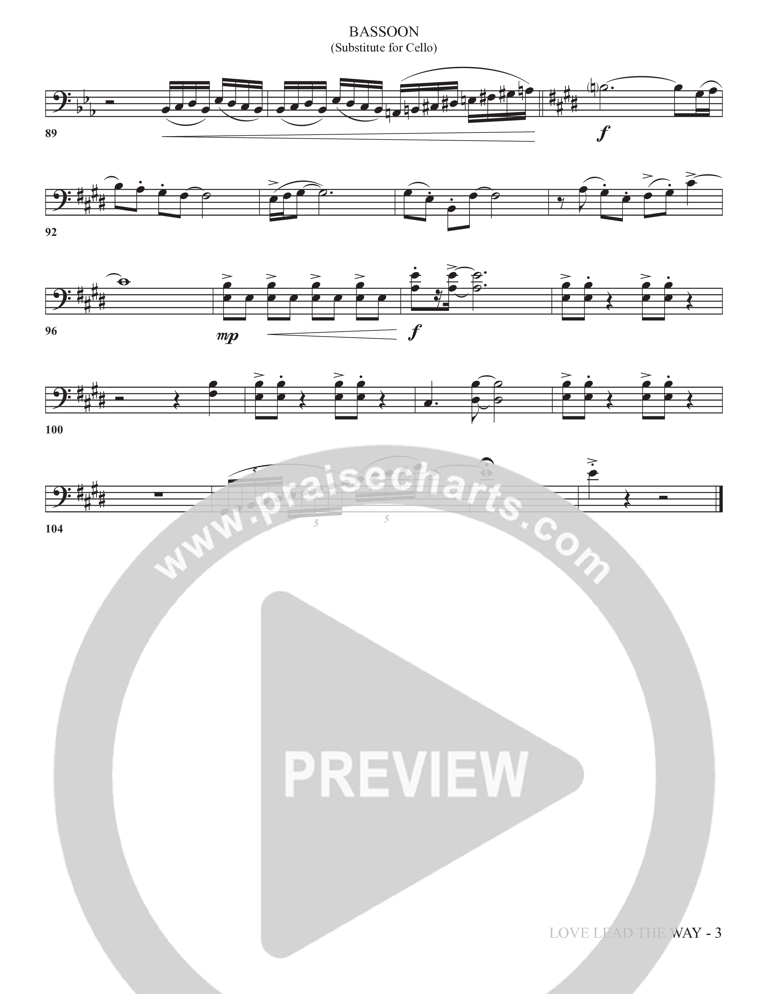 Love Lead The Way (Choral Anthem SATB) Bassoon (The Brooklyn Tabernacle Choir / Arr. Carol Cymbala / Orch. Jason Michael Webb)