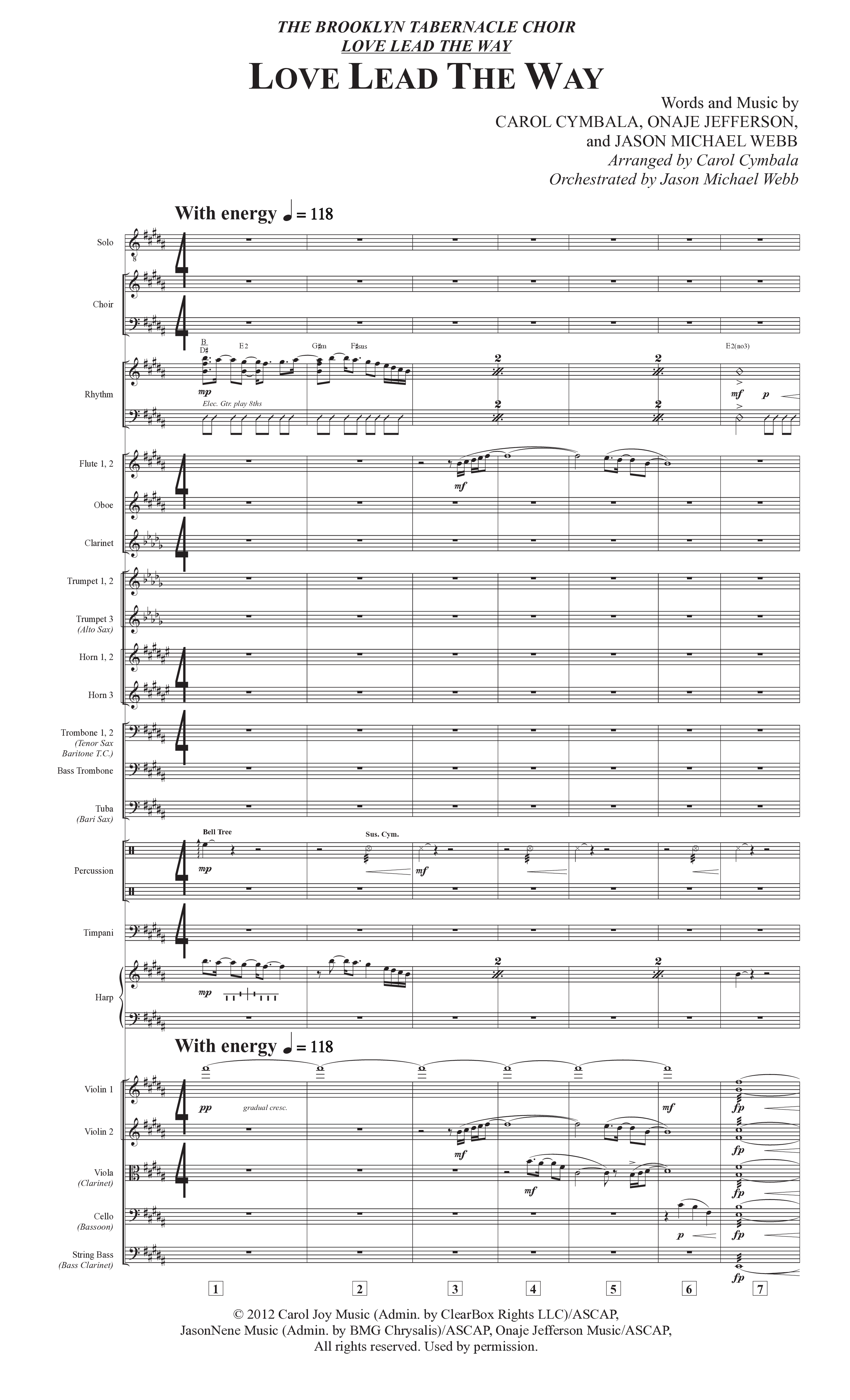 Love Lead The Way (Choral Anthem SATB) Conductor's Score (The Brooklyn Tabernacle Choir / Arr. Carol Cymbala / Orch. Jason Michael Webb)