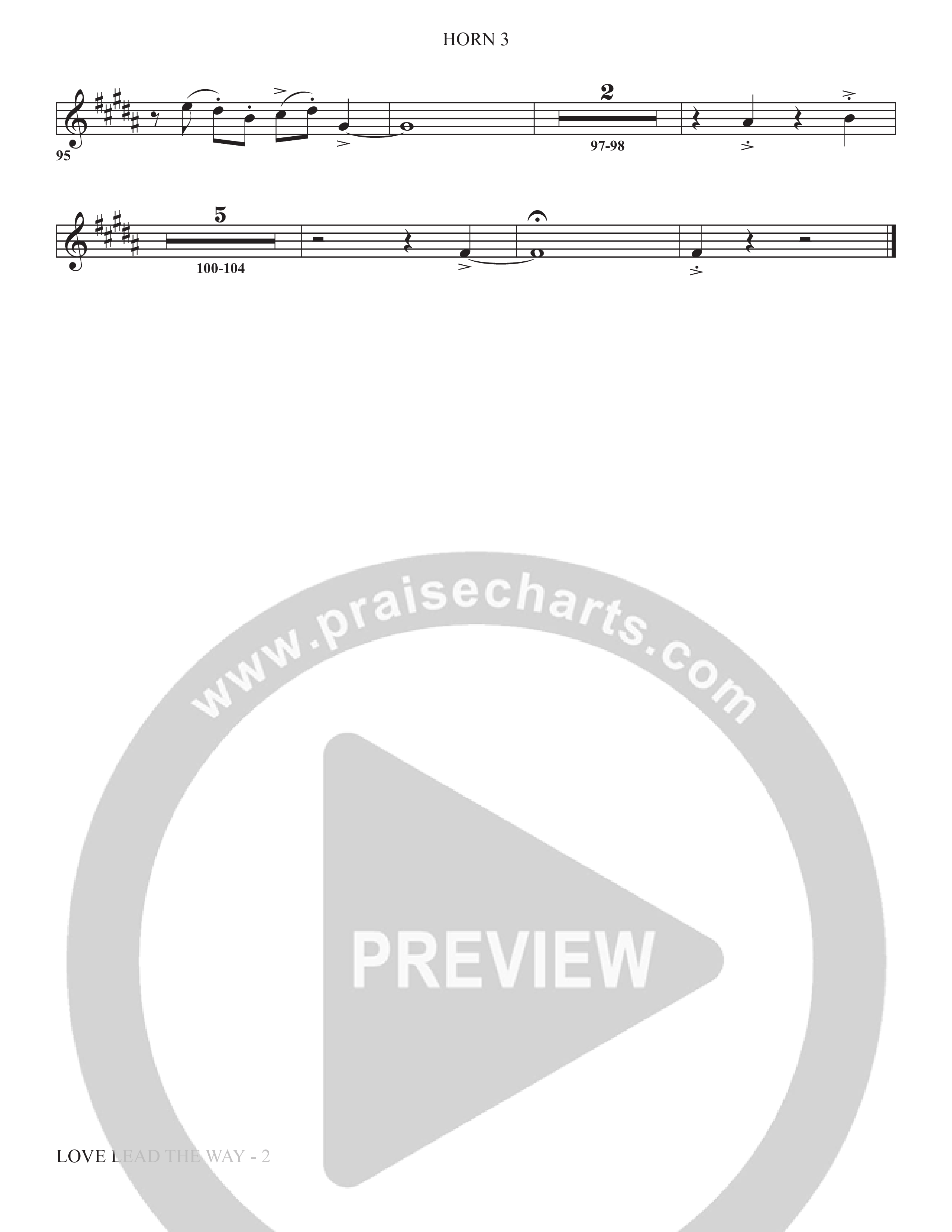 Love Lead The Way (Choral Anthem SATB) French Horn 3 (The Brooklyn Tabernacle Choir / Arr. Carol Cymbala / Orch. Jason Michael Webb)