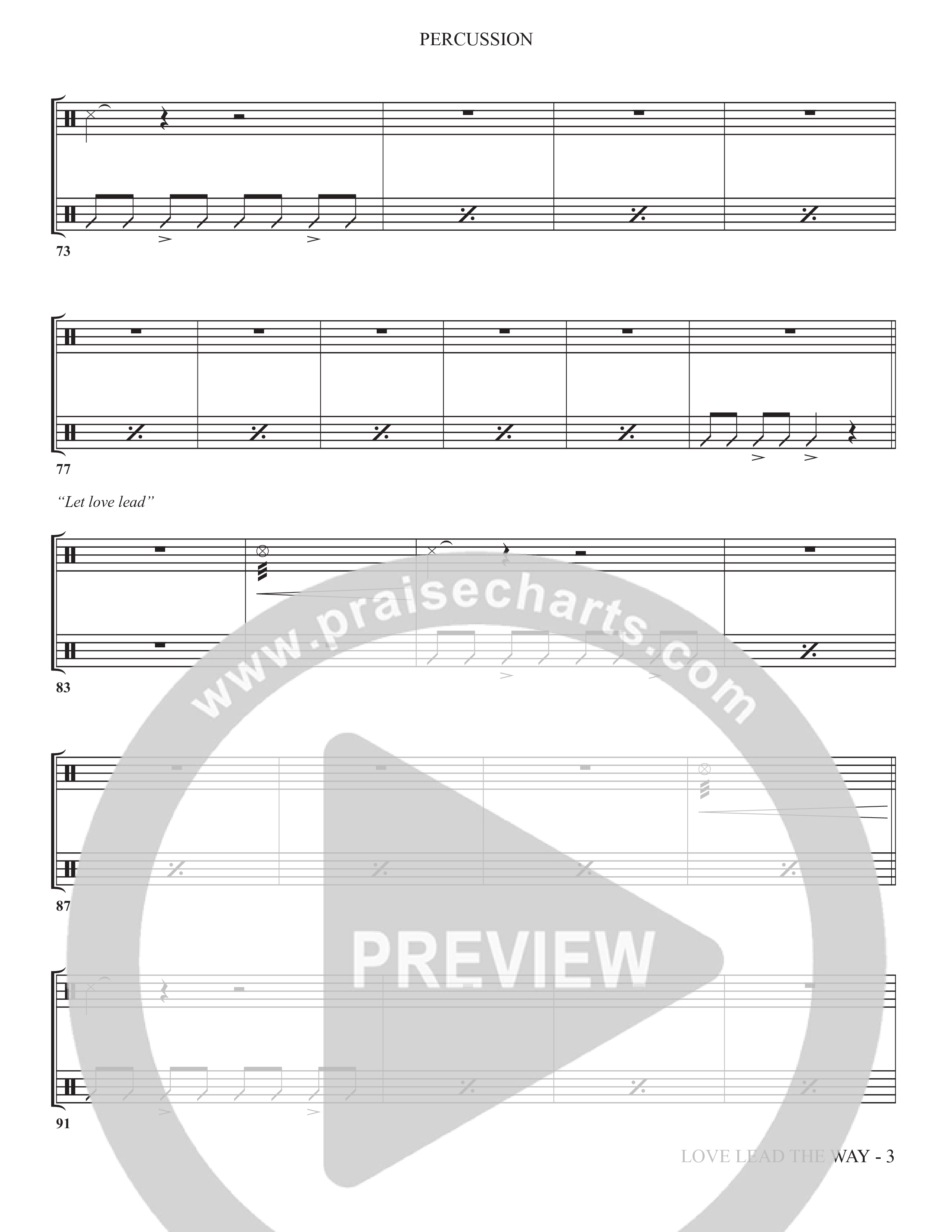 Love Lead The Way (Choral Anthem SATB) Percussion (The Brooklyn Tabernacle Choir / Arr. Carol Cymbala / Orch. Jason Michael Webb)