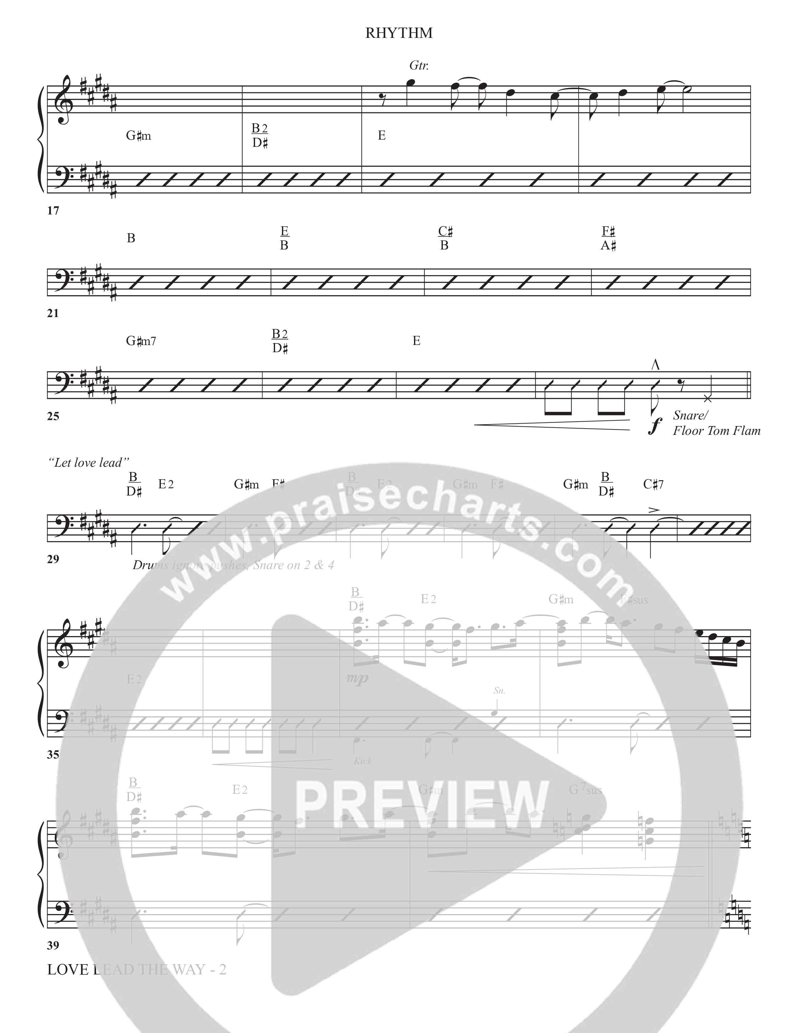 Love Lead The Way (Choral Anthem SATB) Rhythm Chart (The Brooklyn Tabernacle Choir / Arr. Carol Cymbala / Orch. Jason Michael Webb)
