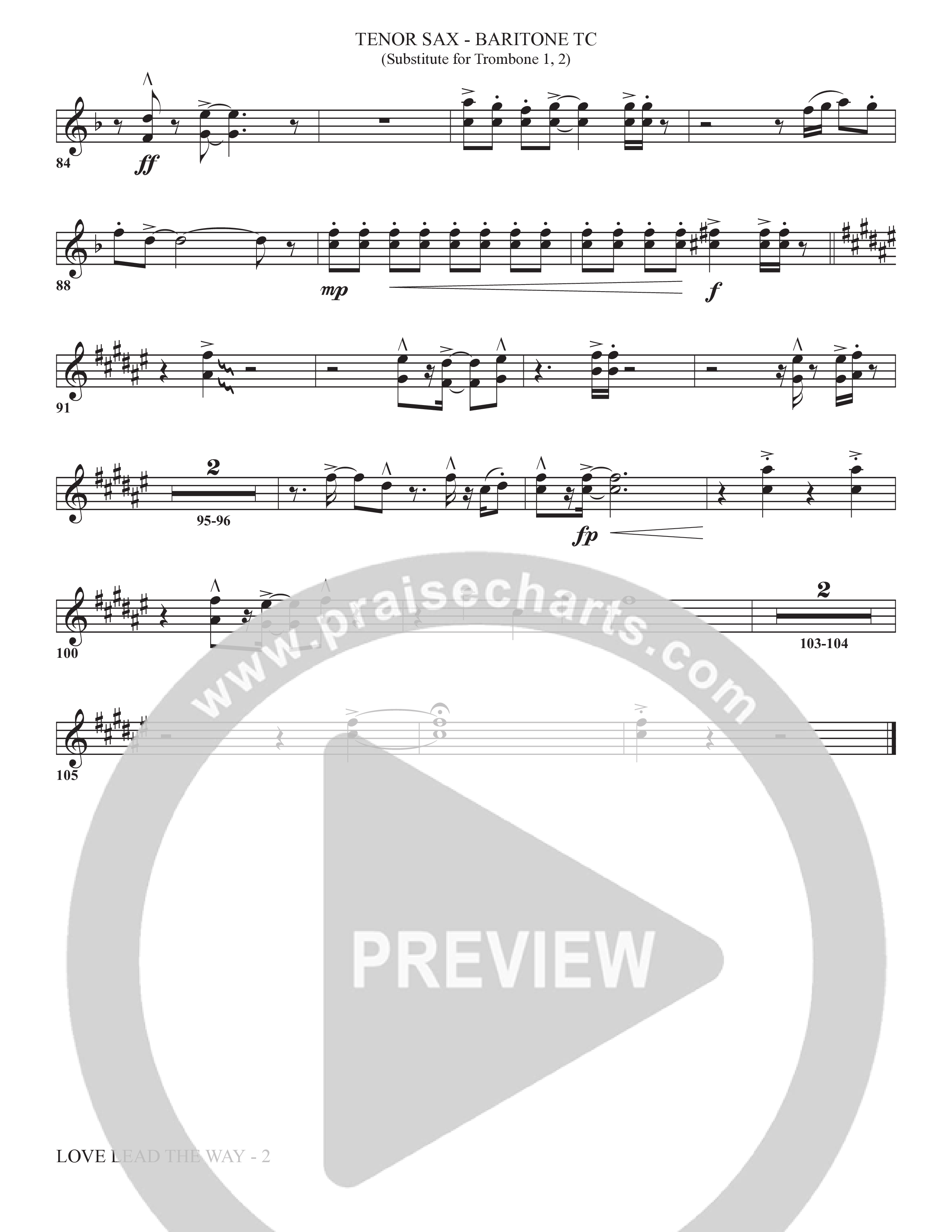 Love Lead The Way (Choral Anthem SATB) Tenor Sax/Baritone T.C. (The Brooklyn Tabernacle Choir / Arr. Carol Cymbala / Orch. Jason Michael Webb)