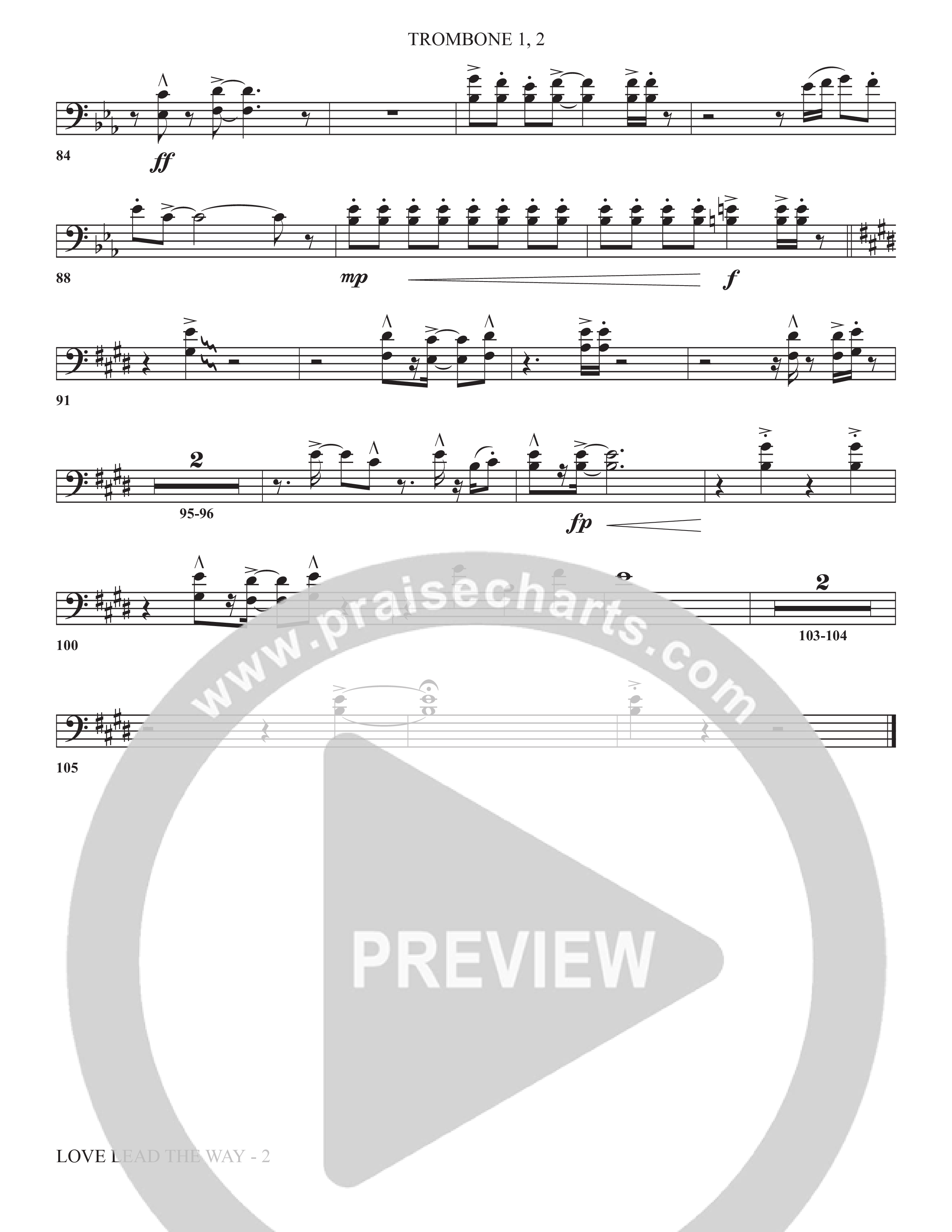 Love Lead The Way (Choral Anthem SATB) Trombone 1/2 (The Brooklyn Tabernacle Choir / Arr. Carol Cymbala / Orch. Jason Michael Webb)