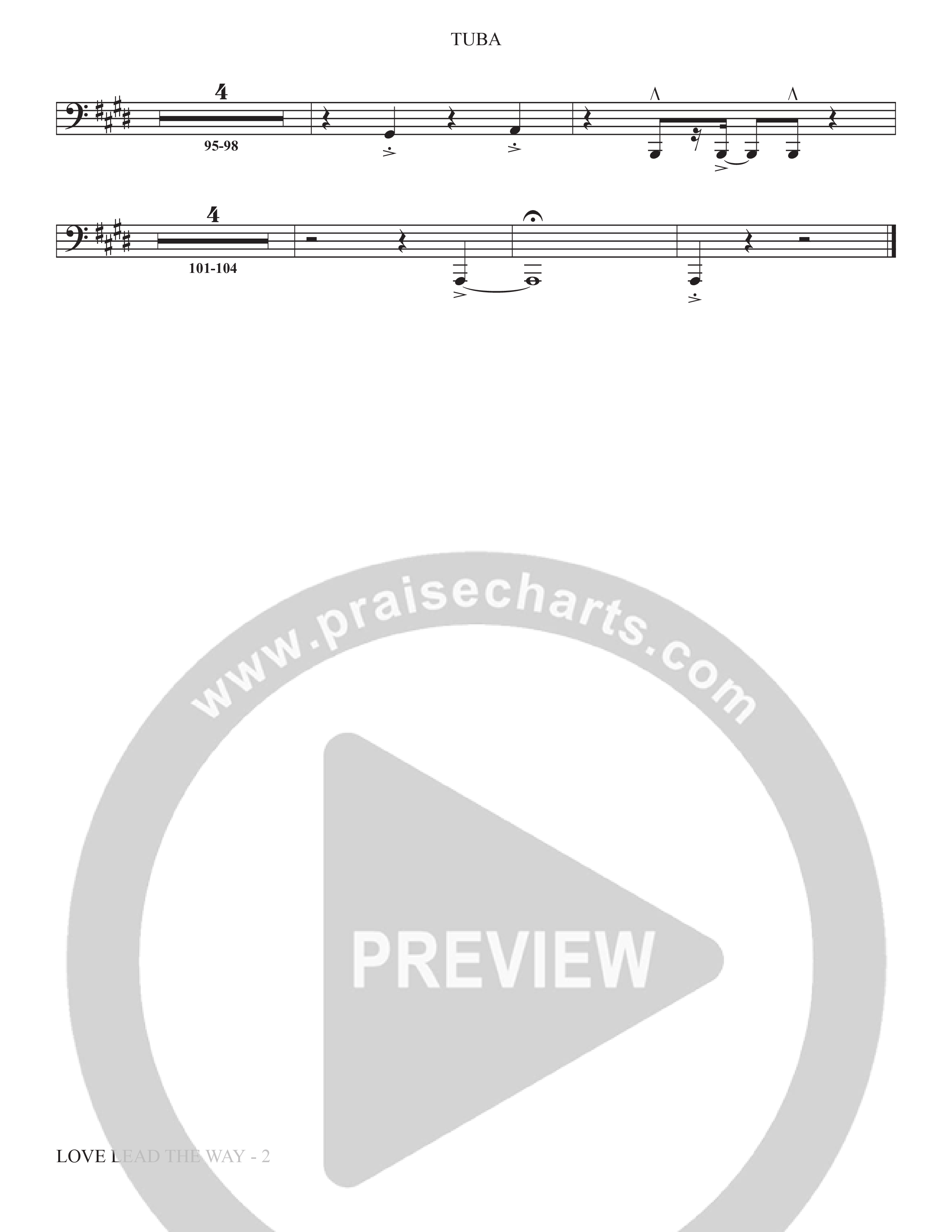 Love Lead The Way (Choral Anthem SATB) Tuba (The Brooklyn Tabernacle Choir / Arr. Carol Cymbala / Orch. Jason Michael Webb)