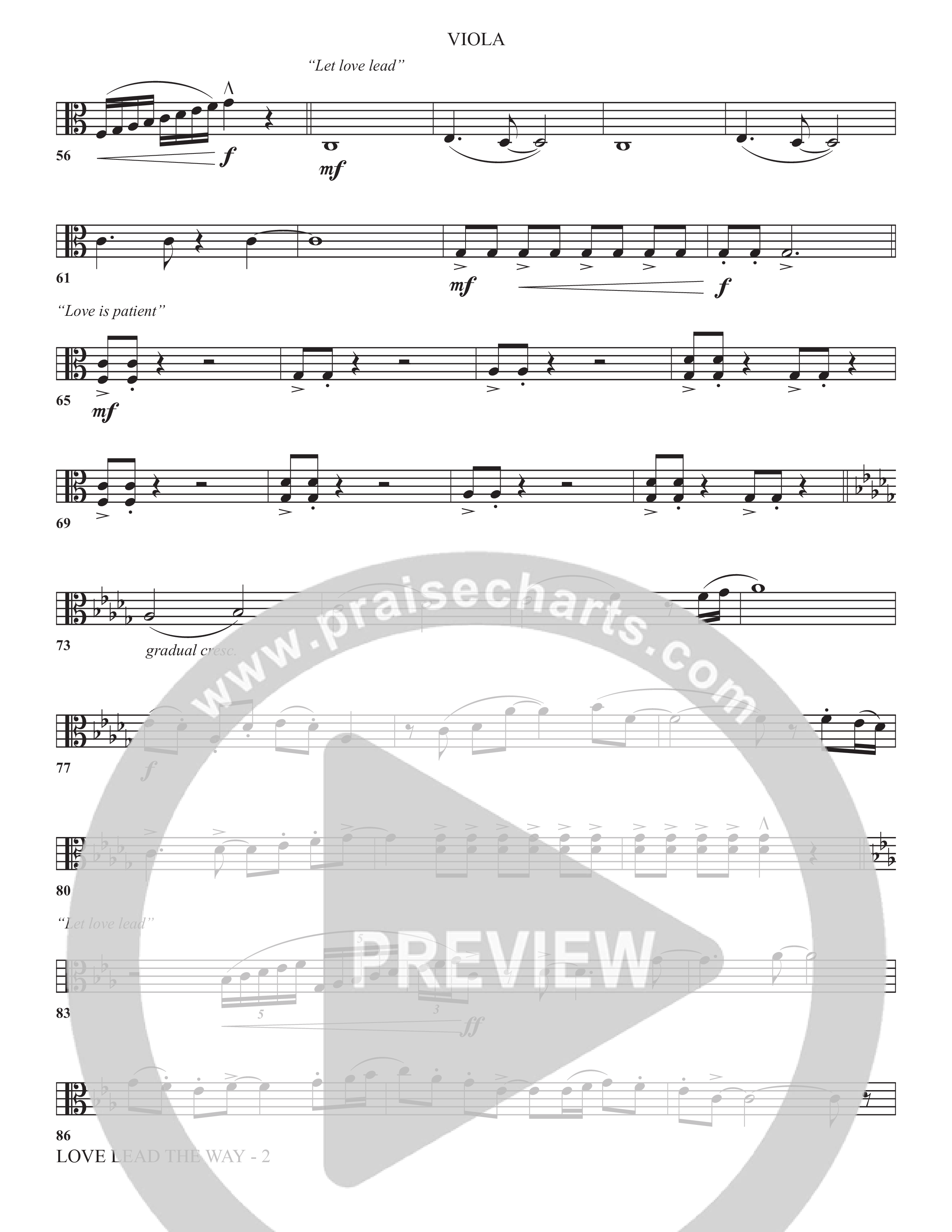 Love Lead The Way (Choral Anthem SATB) Viola (The Brooklyn Tabernacle Choir / Arr. Carol Cymbala / Orch. Jason Michael Webb)