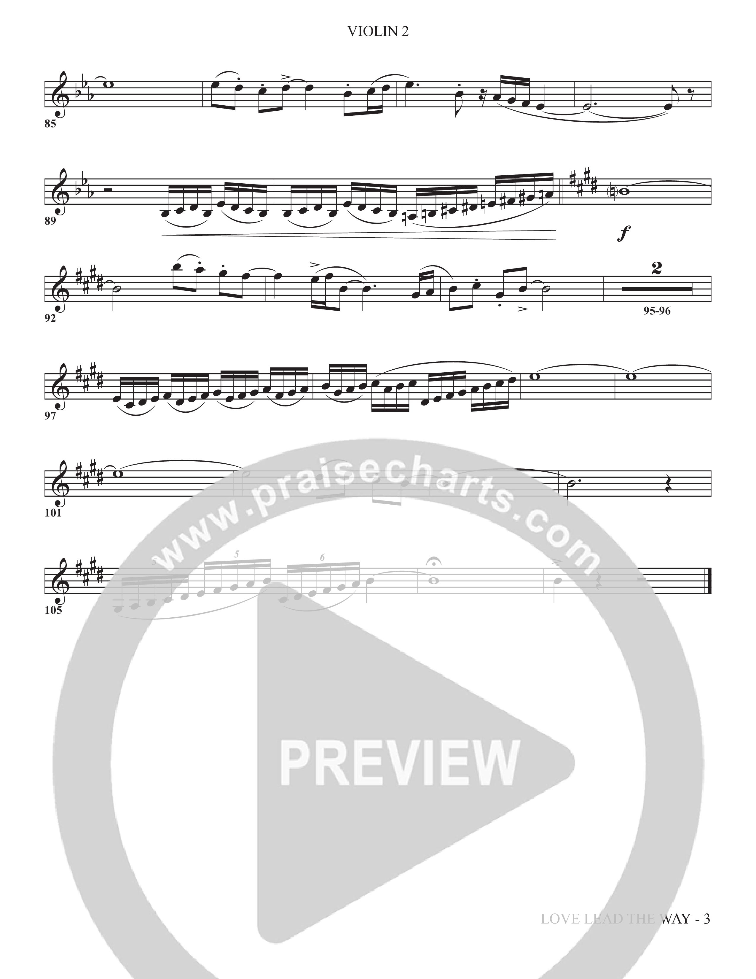 Love Lead The Way (Choral Anthem SATB) Violin 2 (The Brooklyn Tabernacle Choir / Arr. Carol Cymbala / Orch. Jason Michael Webb)