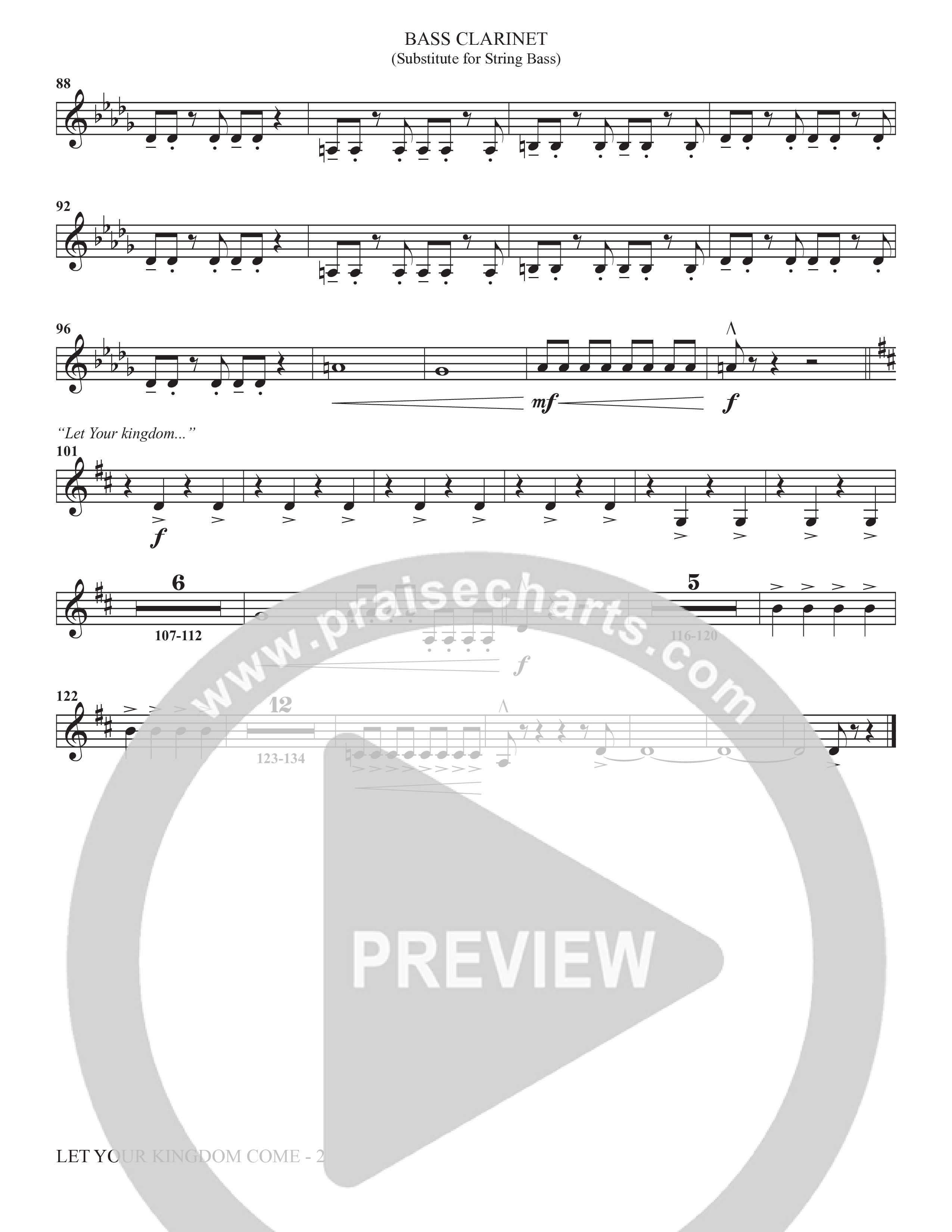 Let Your Kingdom Come (Choral Anthem SATB) Bass Clarinet (The Brooklyn Tabernacle Choir / Arr. Carol Cymbala / Orch. Jason Michael Webb)