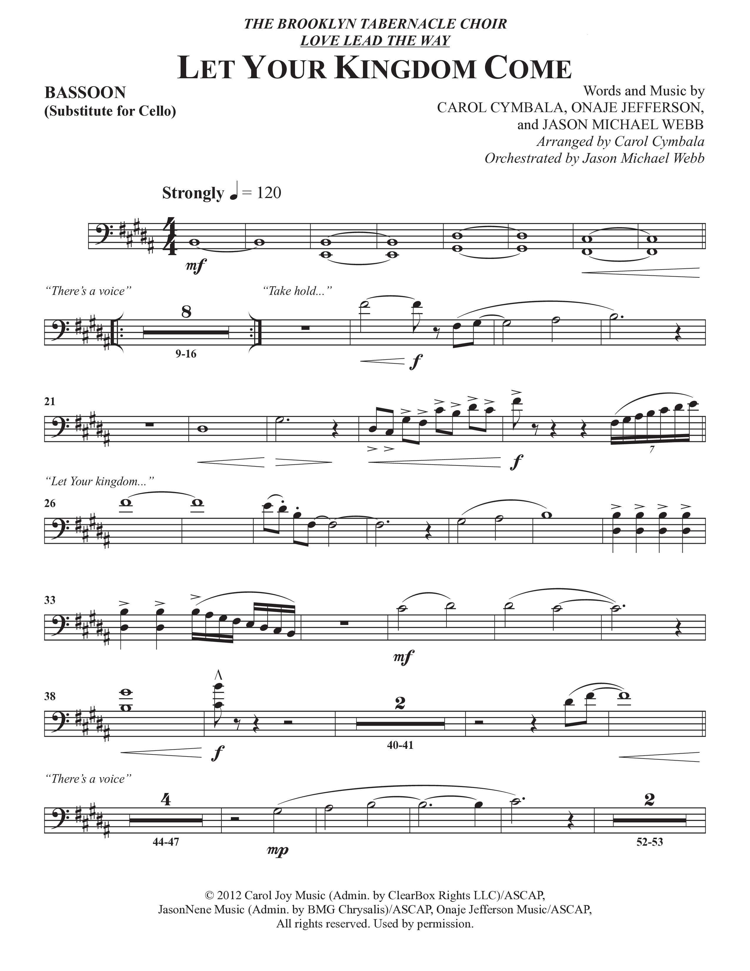 Let Your Kingdom Come (Choral Anthem SATB) Bassoon (The Brooklyn Tabernacle Choir / Arr. Carol Cymbala / Orch. Jason Michael Webb)