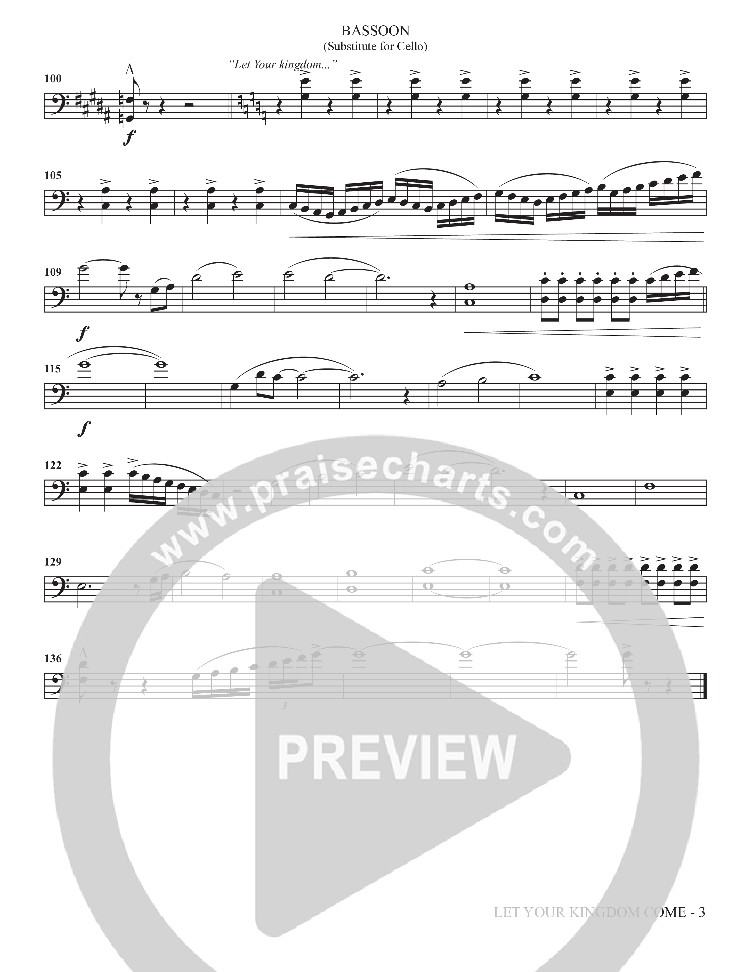 Let Your Kingdom Come (Choral Anthem SATB) Bassoon (The Brooklyn Tabernacle Choir / Arr. Carol Cymbala / Orch. Jason Michael Webb)