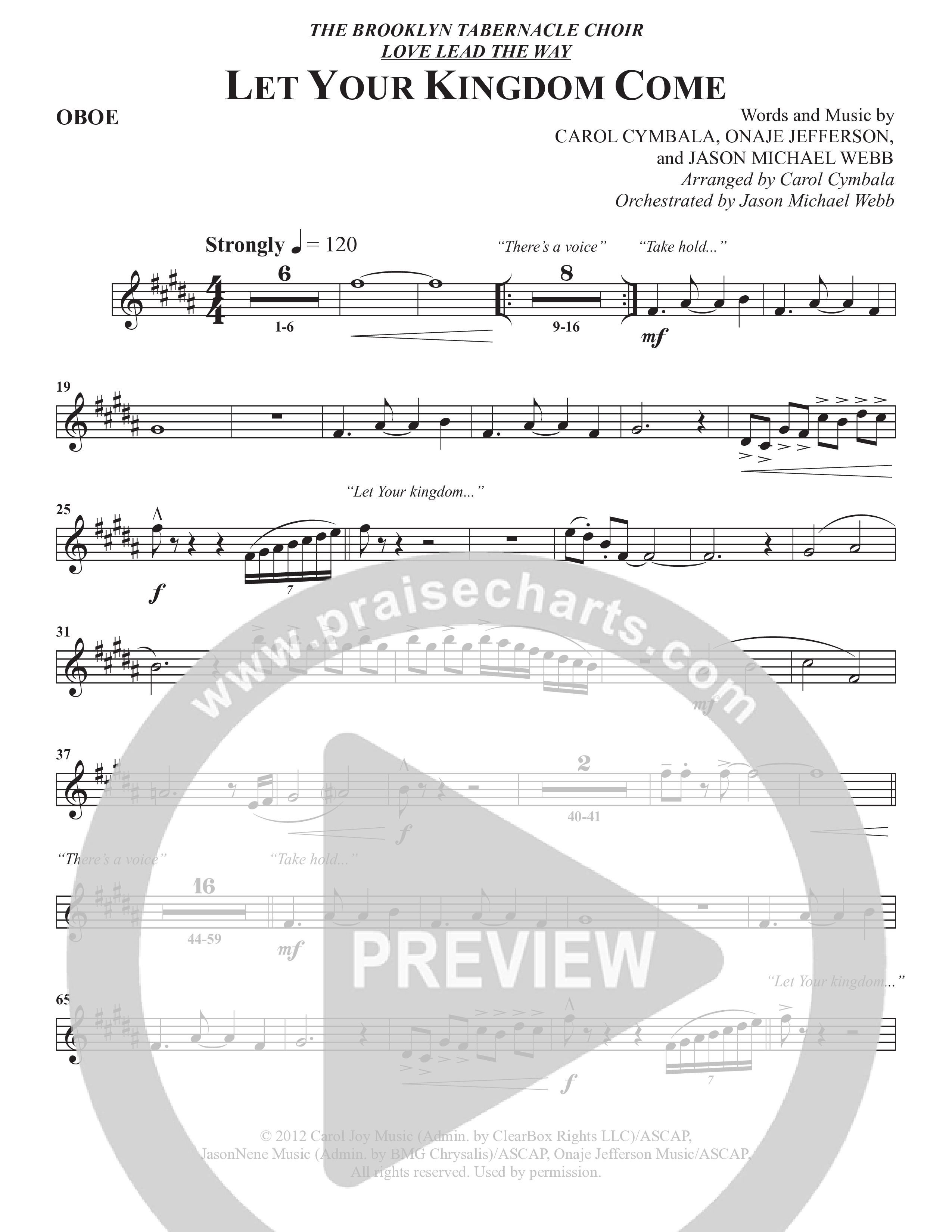 Let Your Kingdom Come (Choral Anthem SATB) Oboe (The Brooklyn Tabernacle Choir / Arr. Carol Cymbala / Orch. Jason Michael Webb)